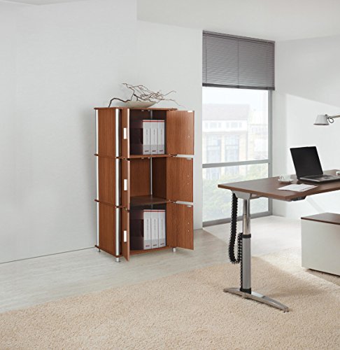 Jacob Engineered Wood 3 Tier Multipurpose Cabinet in Oak Colour