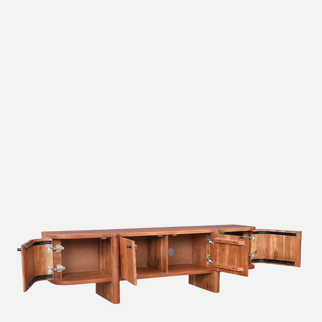 Haruki Acacia Wood Low Height Tv Unit in Teak Colour