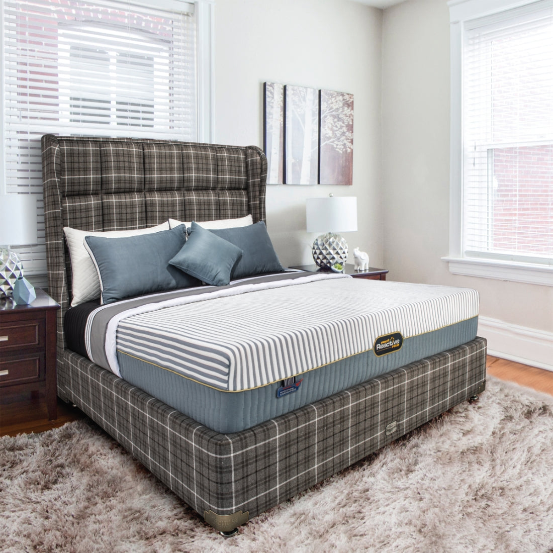 Reactive Firm Orthopedic HR Foam King Mattress 84x72x6 Inch in Grey Colour