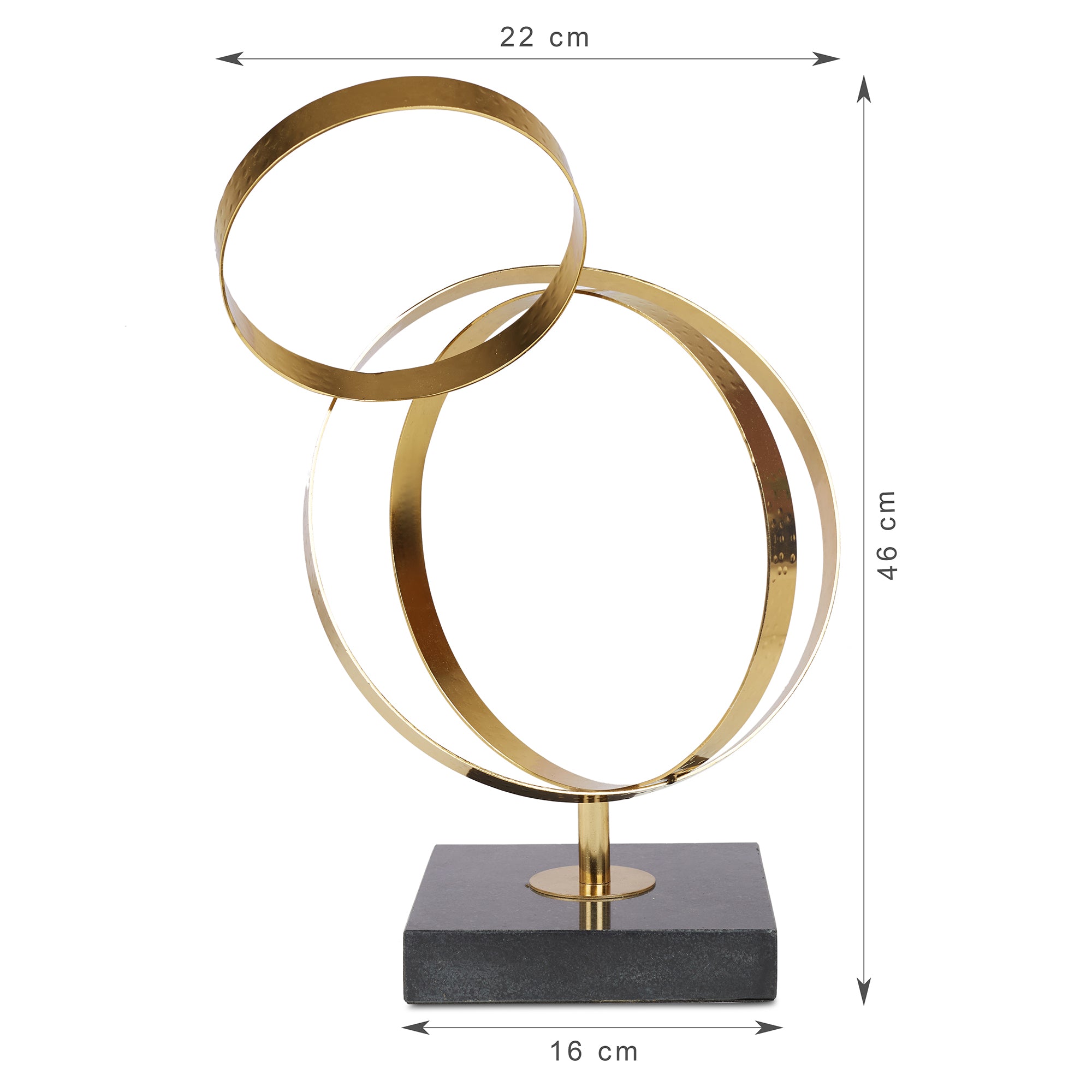 Reeves Metal And Marble Abstract Table Decor in Black & Gold Colour
