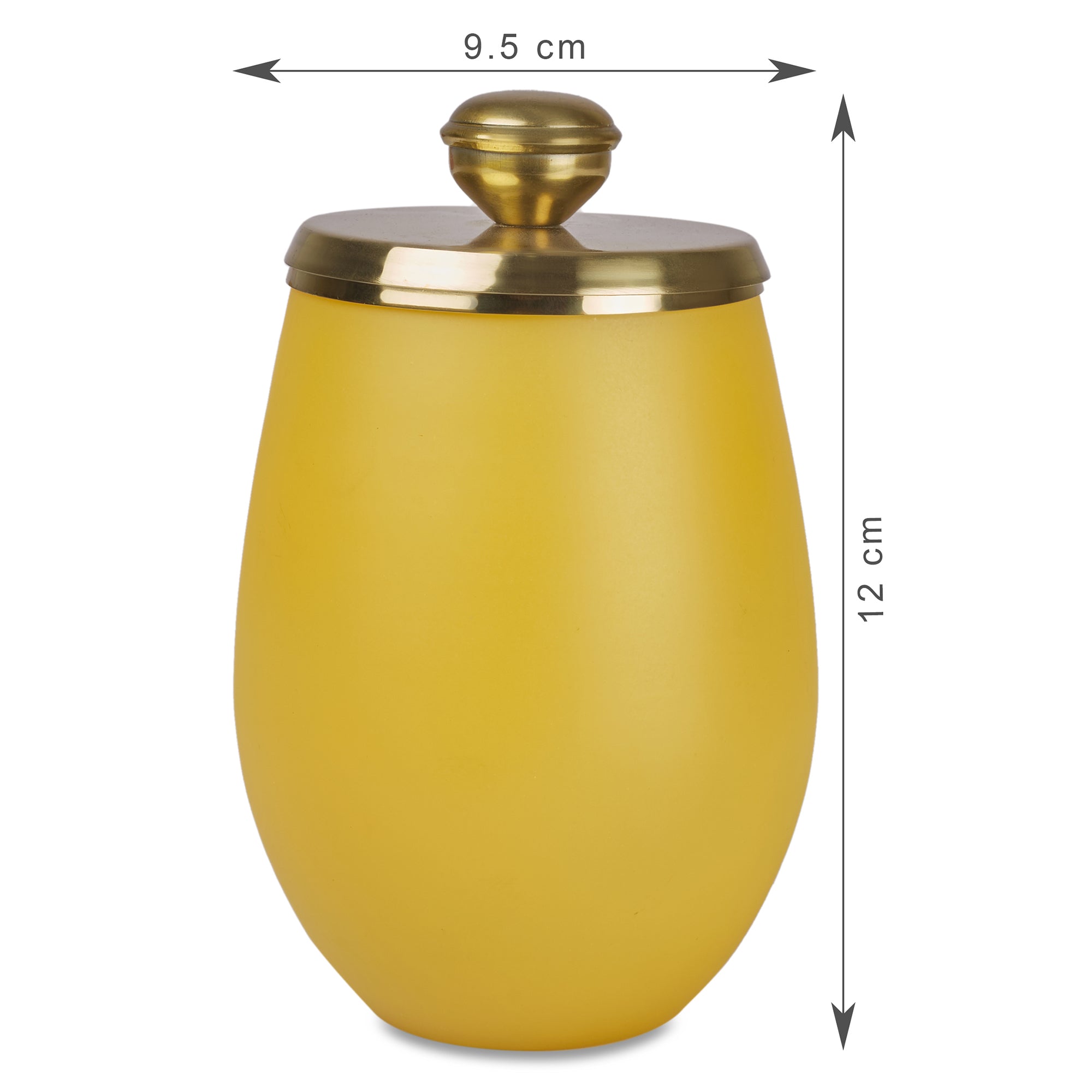 Emilia Glass Frosted Colored Tumbler in Yellow Colour