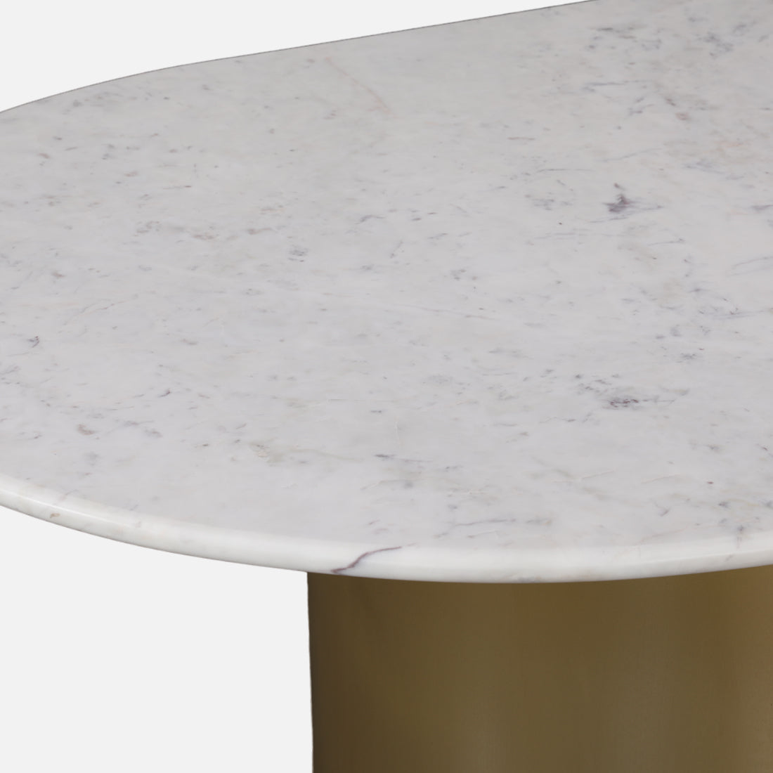 Palatine Marble Top Six Seater Dining Set in White & Grey Colour