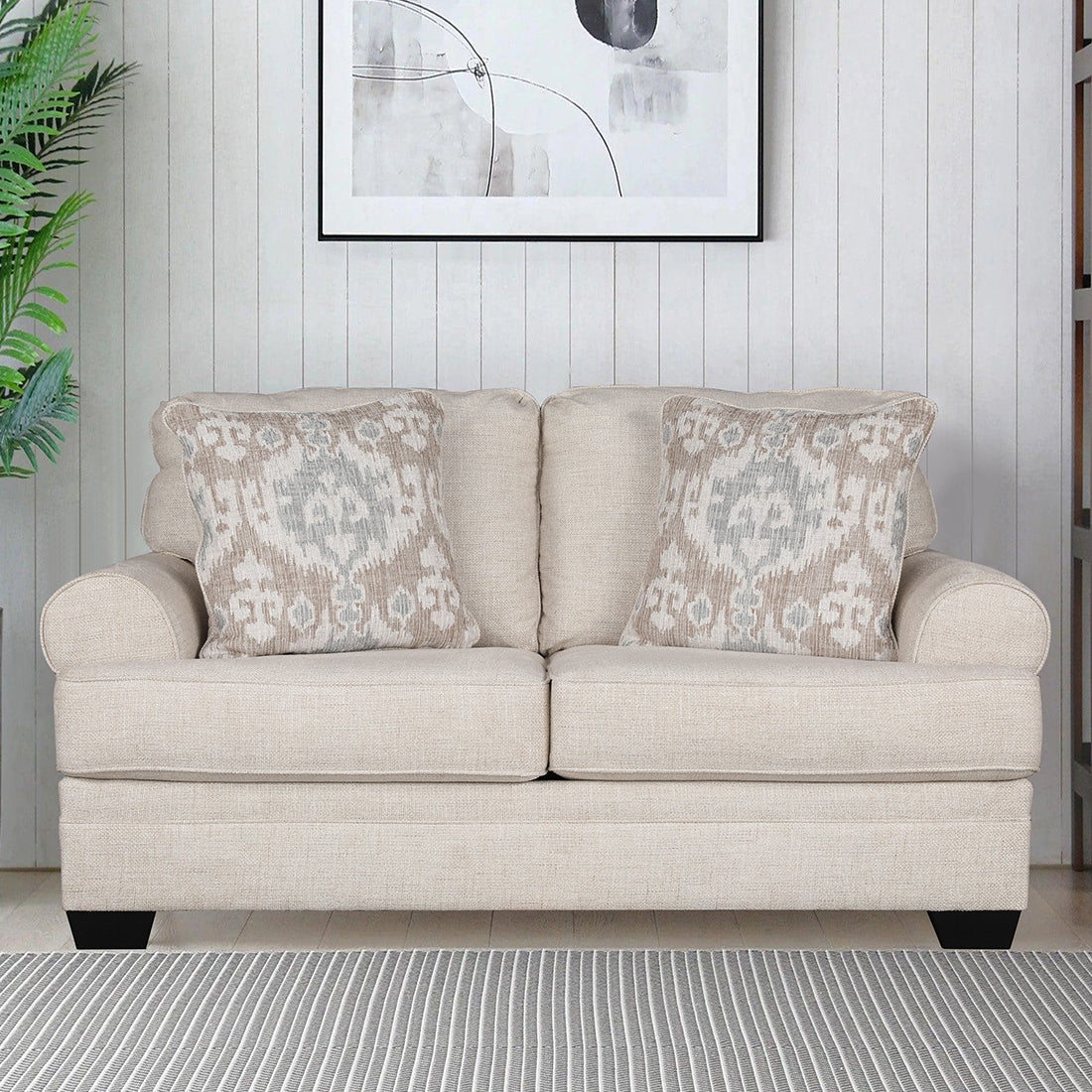 Thames Fabric Two Seater Sofa in Beige Colour