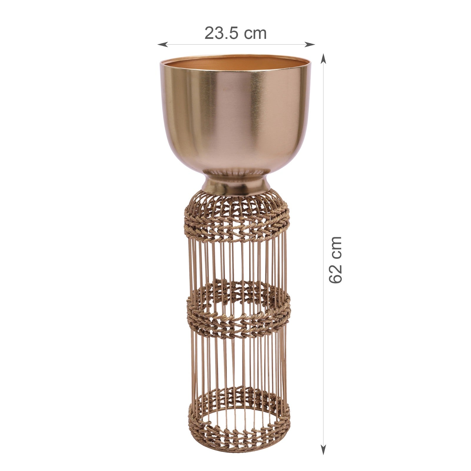 Cosmos Metal Planter 61 cm in Gold Colour