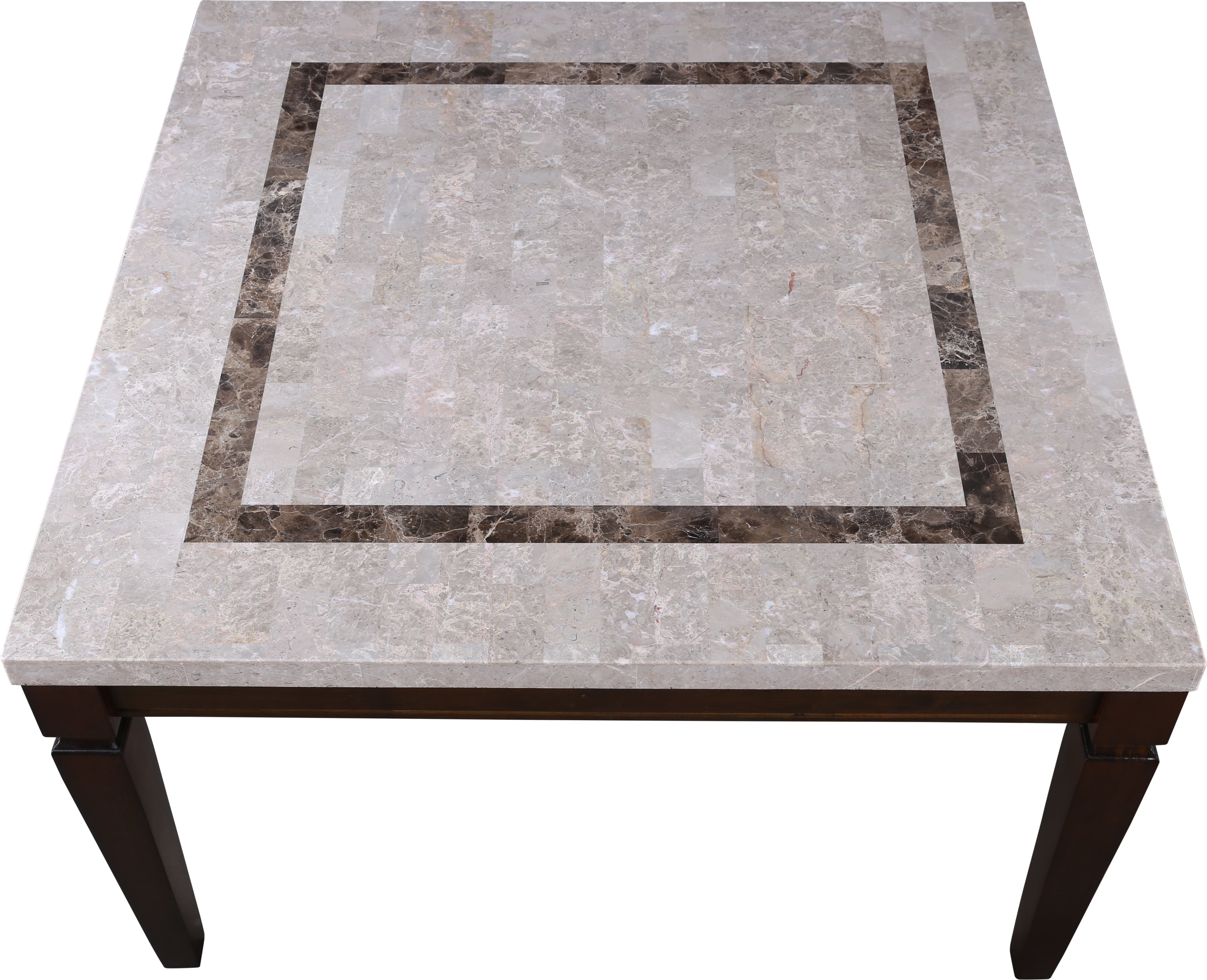 Bliss Marble Top 8 Seater Dining Table with Inlay in Beige Colour