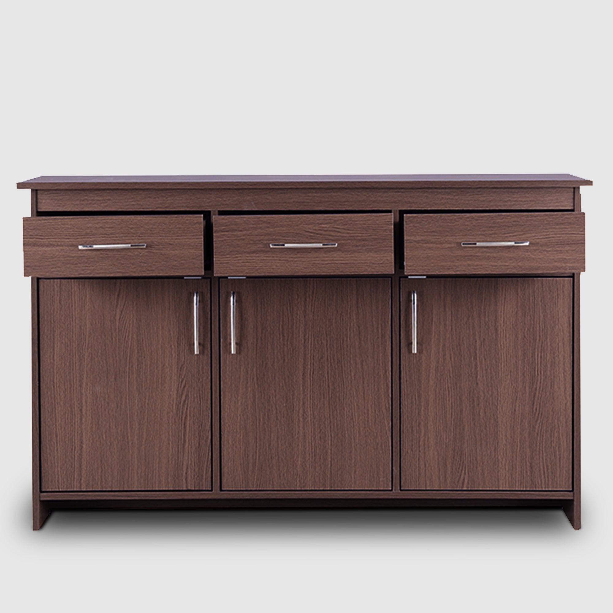 Albert Engineered Wood 3 Door Cabinet in Oak Colour