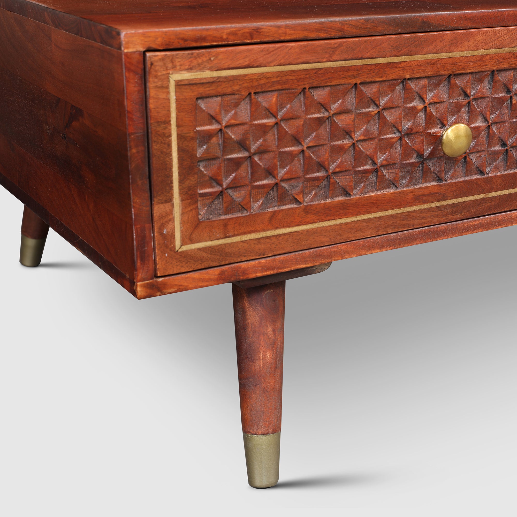 Phoolkari Center Table in Honey Finish Colour