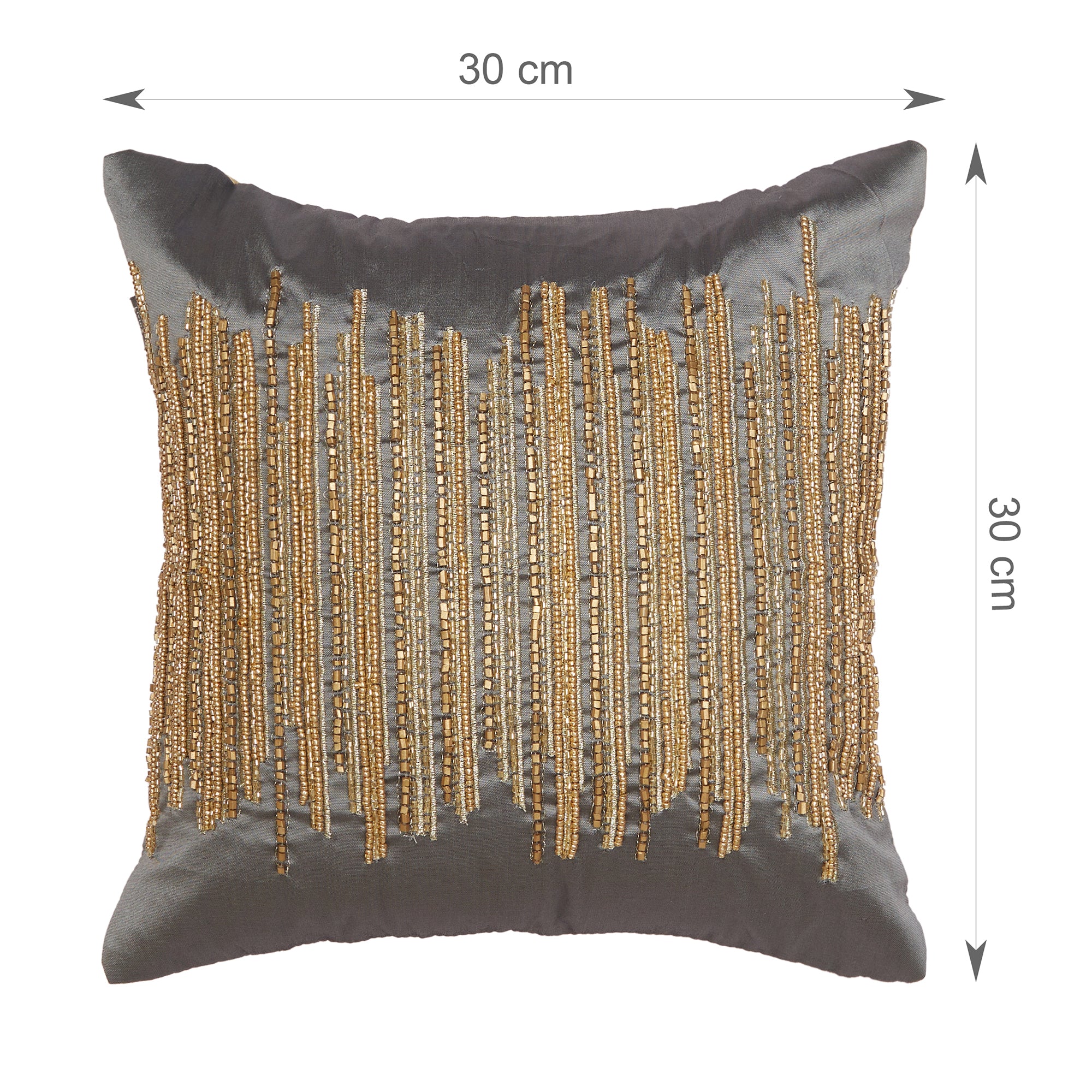 Modern Chic Polyester Cushion Cover 30x30 cm in Grey Colour