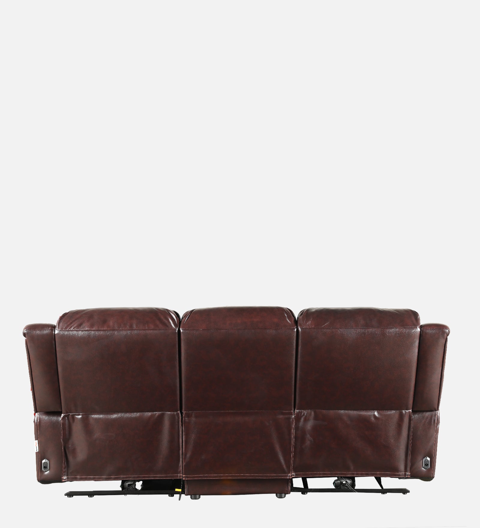 Rhine Half Leather Three Seater Electric Recliner in Brown Colour