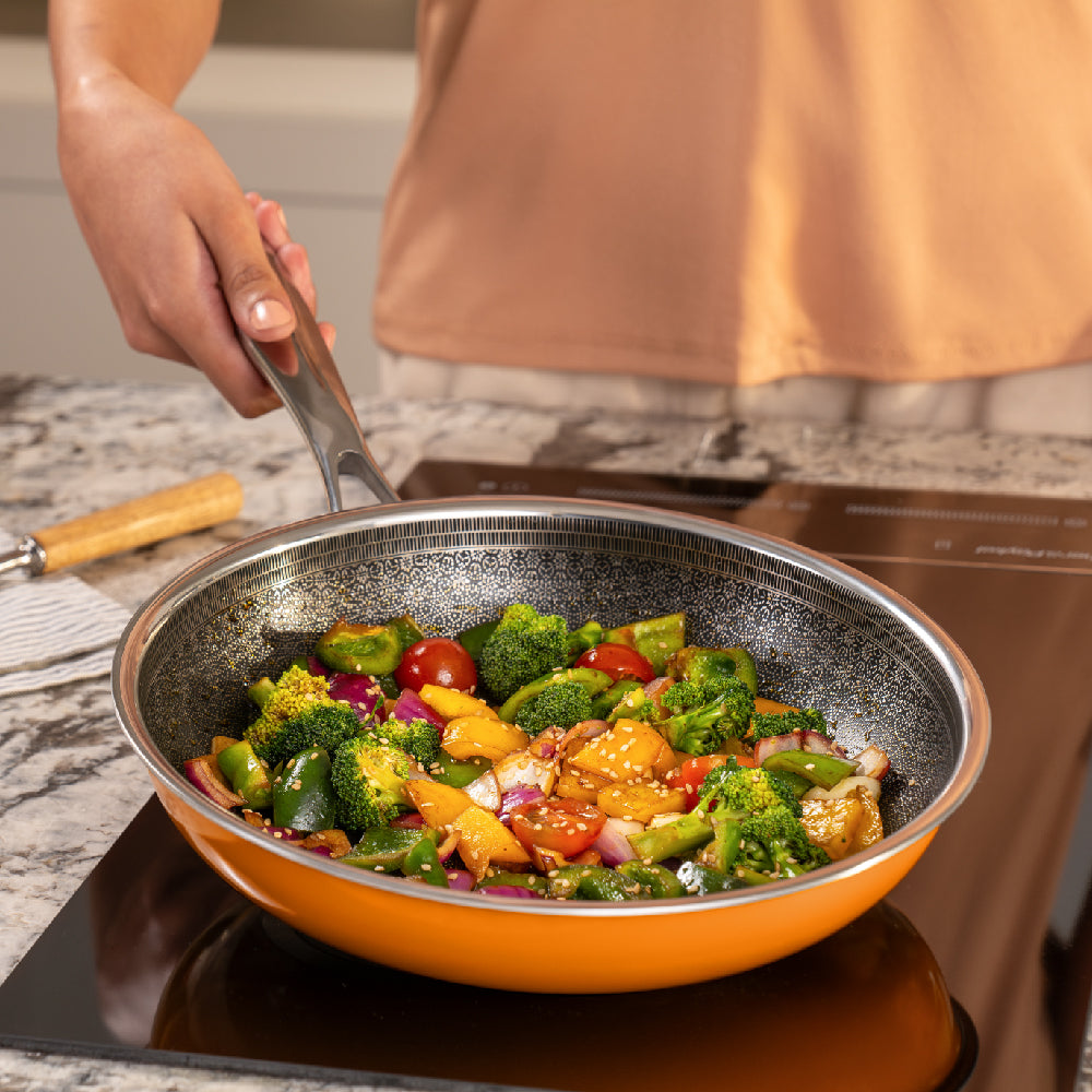 Vida Triply Frypan 24cm Volcanic with Glass Lid
