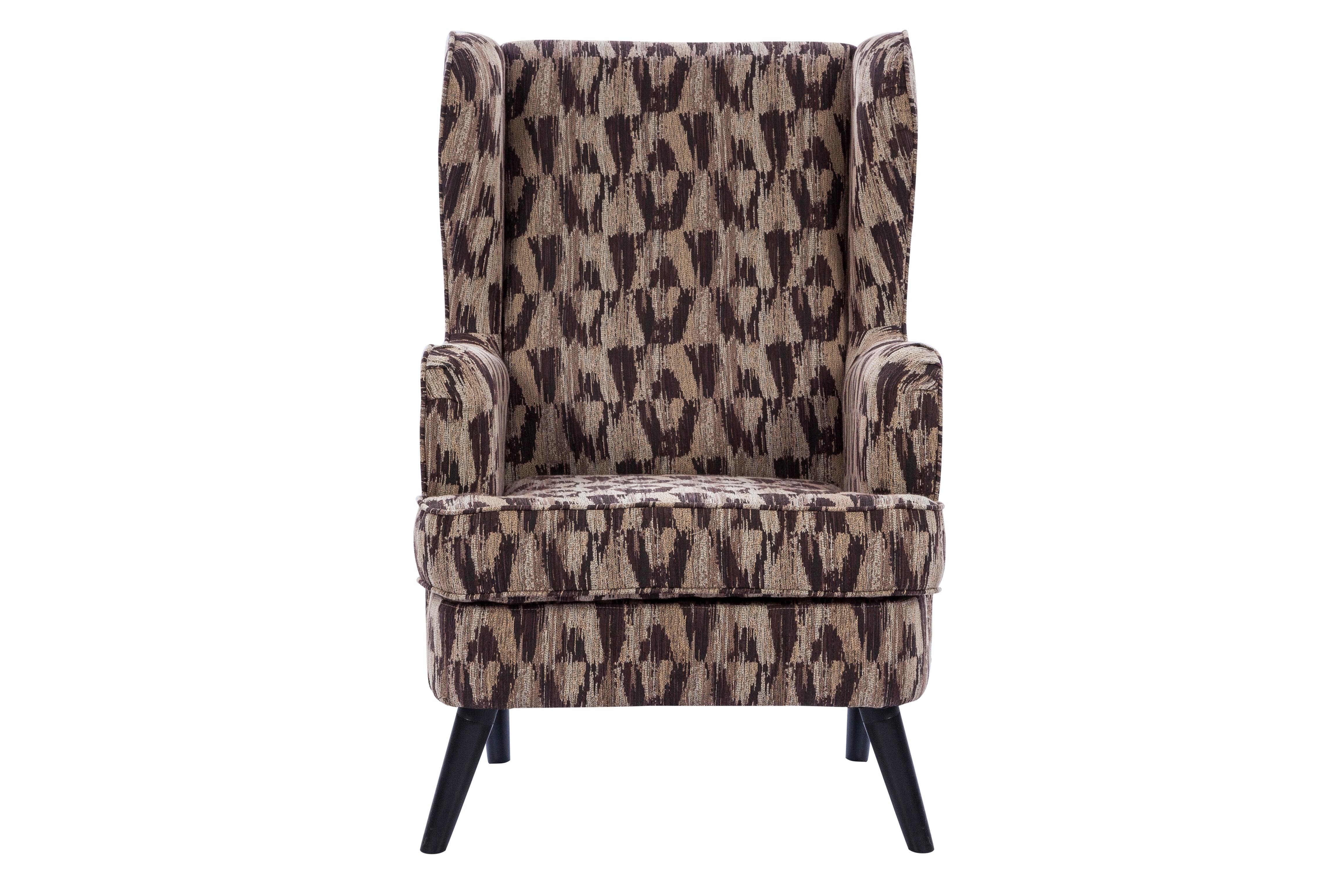 Charm Fabric Arm Chair in Brown Colour