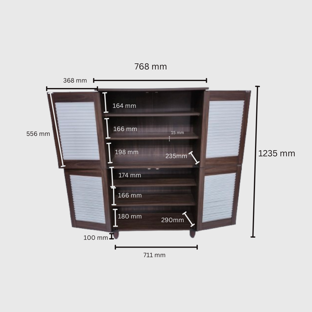 Gayle 4 Door Shoe Rack White