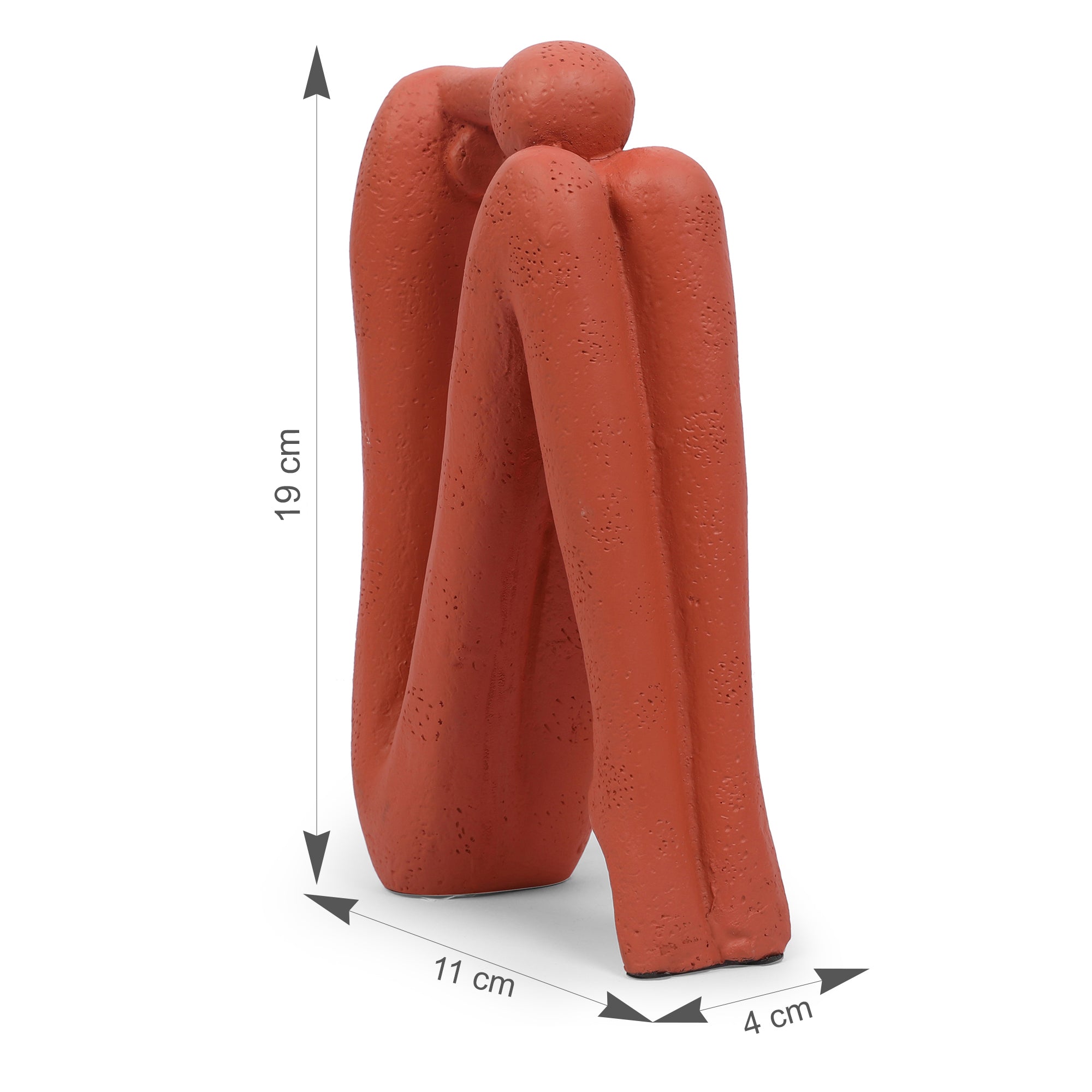 Miraya Modern 2pc Book End Polyresin Hand Finished Terracotta 26cm by Living Essence