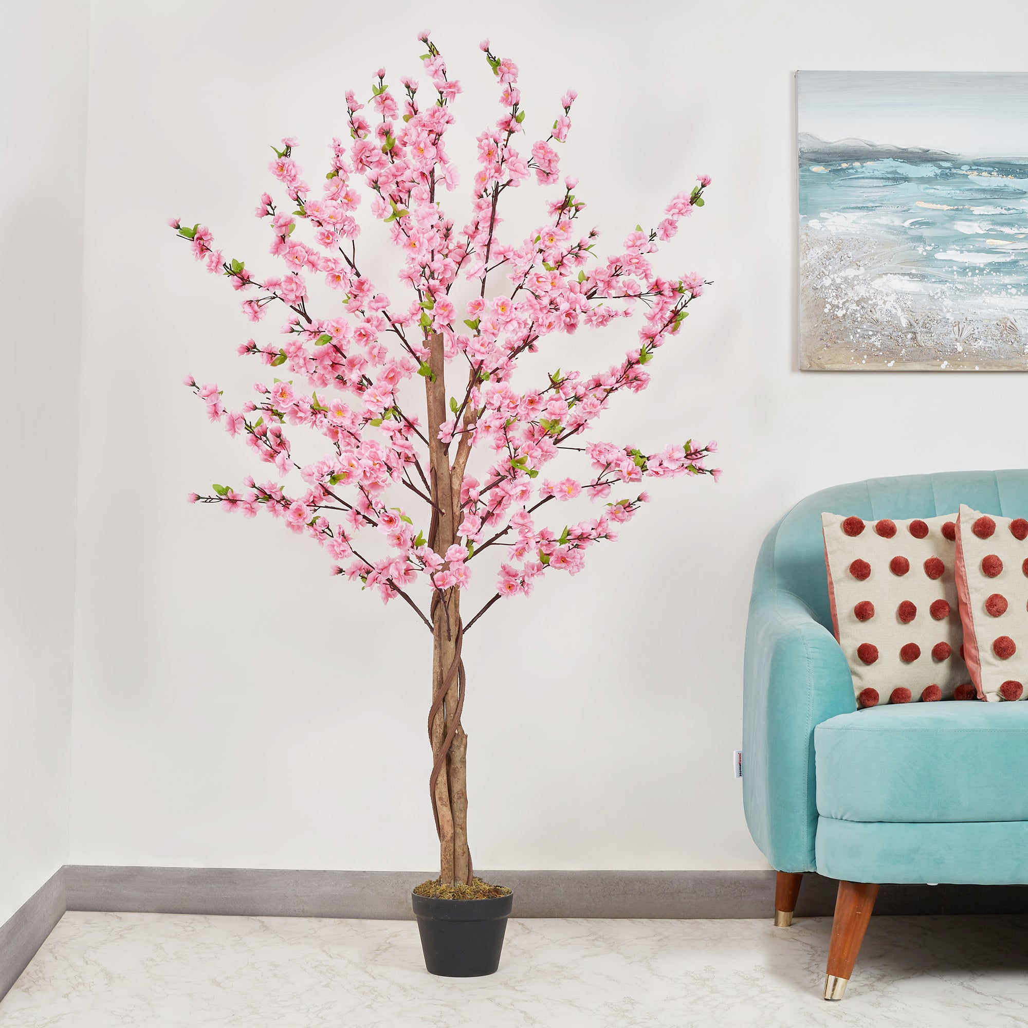 Ilana Artificial Peach Blossom Potted Tree 160Cm in Pink Colour