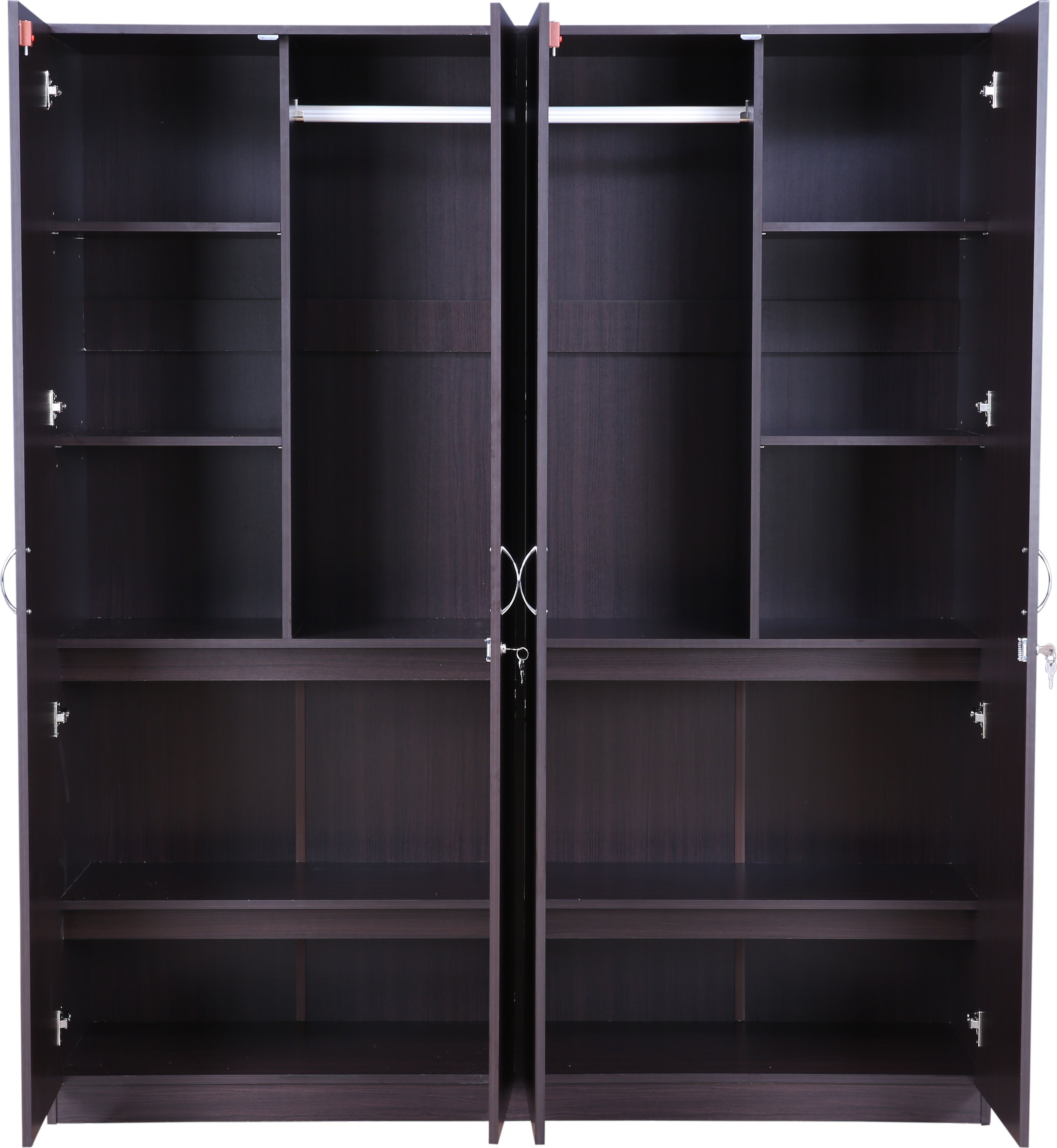 Willy Engineered Wood 4 door wardrobe in Walnut Colour