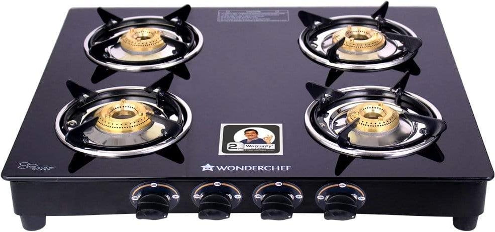 Acura Toughened Glass Cooktop 4 Burner in Black Colour