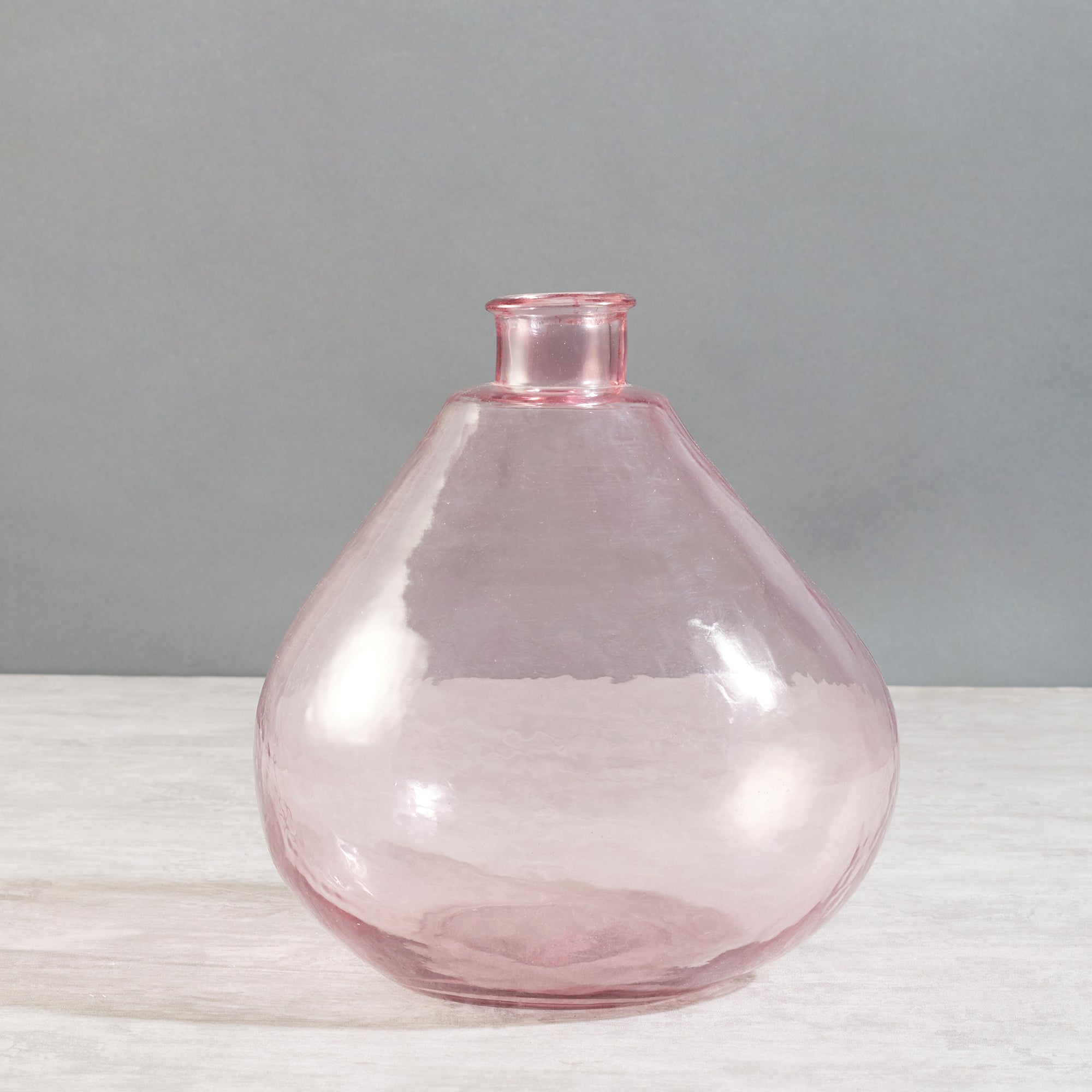Phiona Glass Modern Organic Shapped Handcrafted Vase 32 Cm in Blush Colour