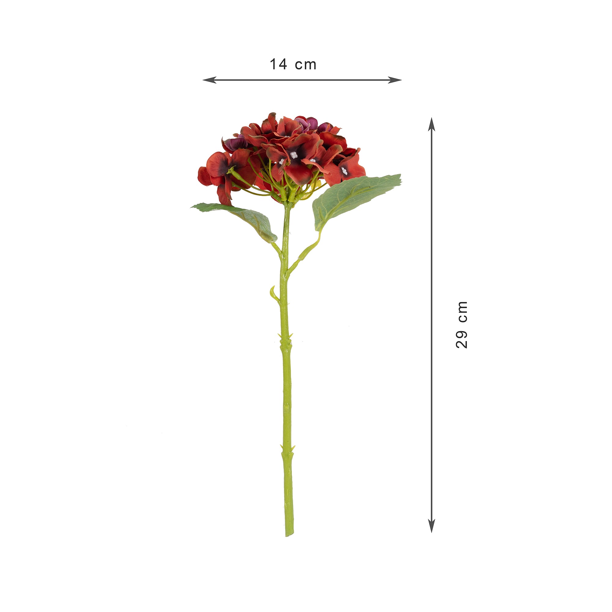 Elora  Red Hydrangea Faux Flower 29 Cm in Red Colour