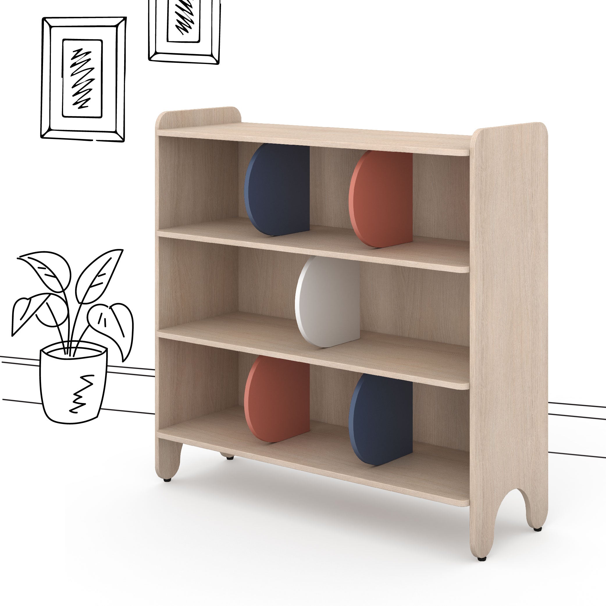 Jungle Gym Storage Shelf in Chestnut Finish Colour