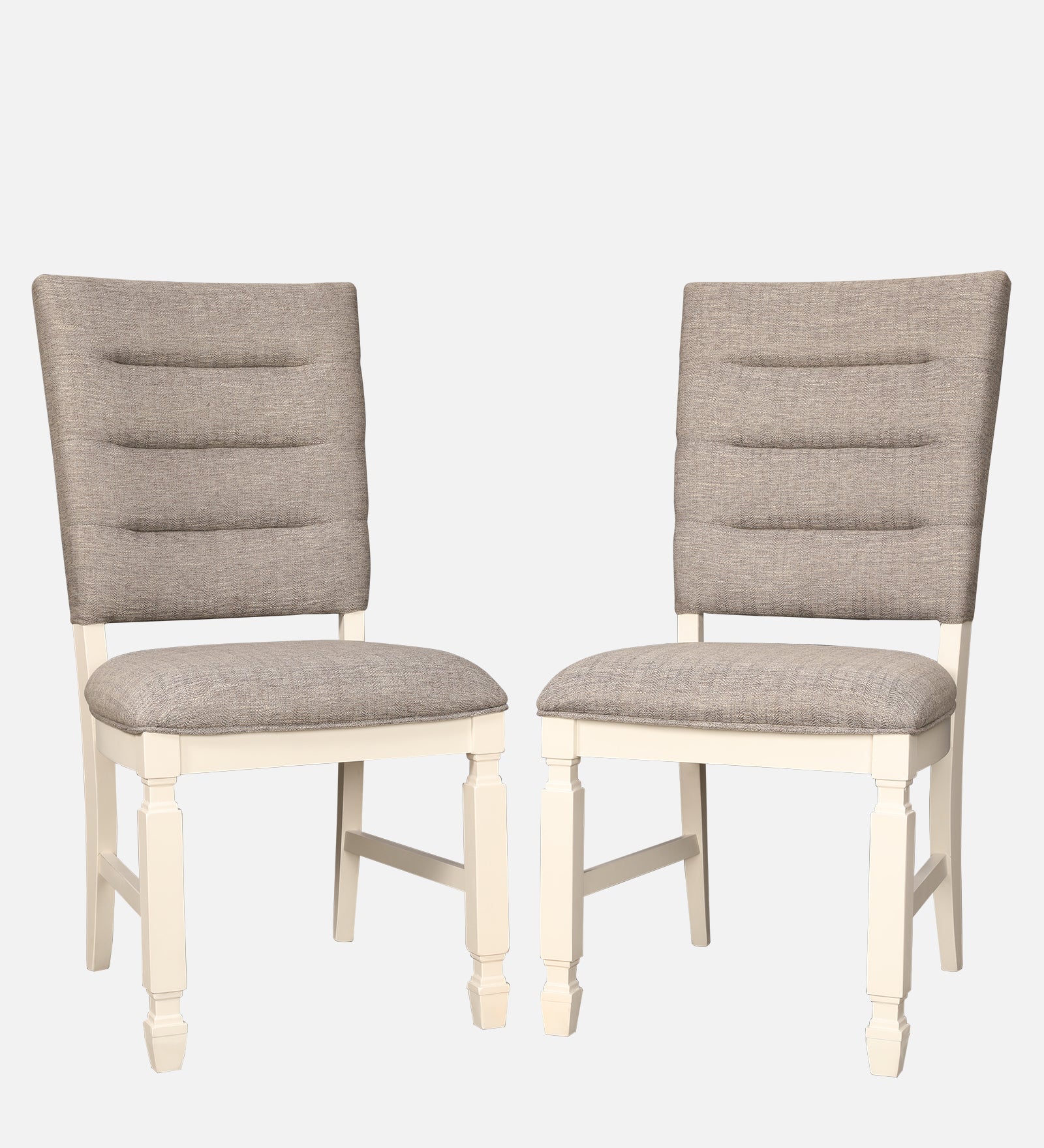 Wisp Rubber Wood Six Seater Dining Set With Bench in Antique White Colour
