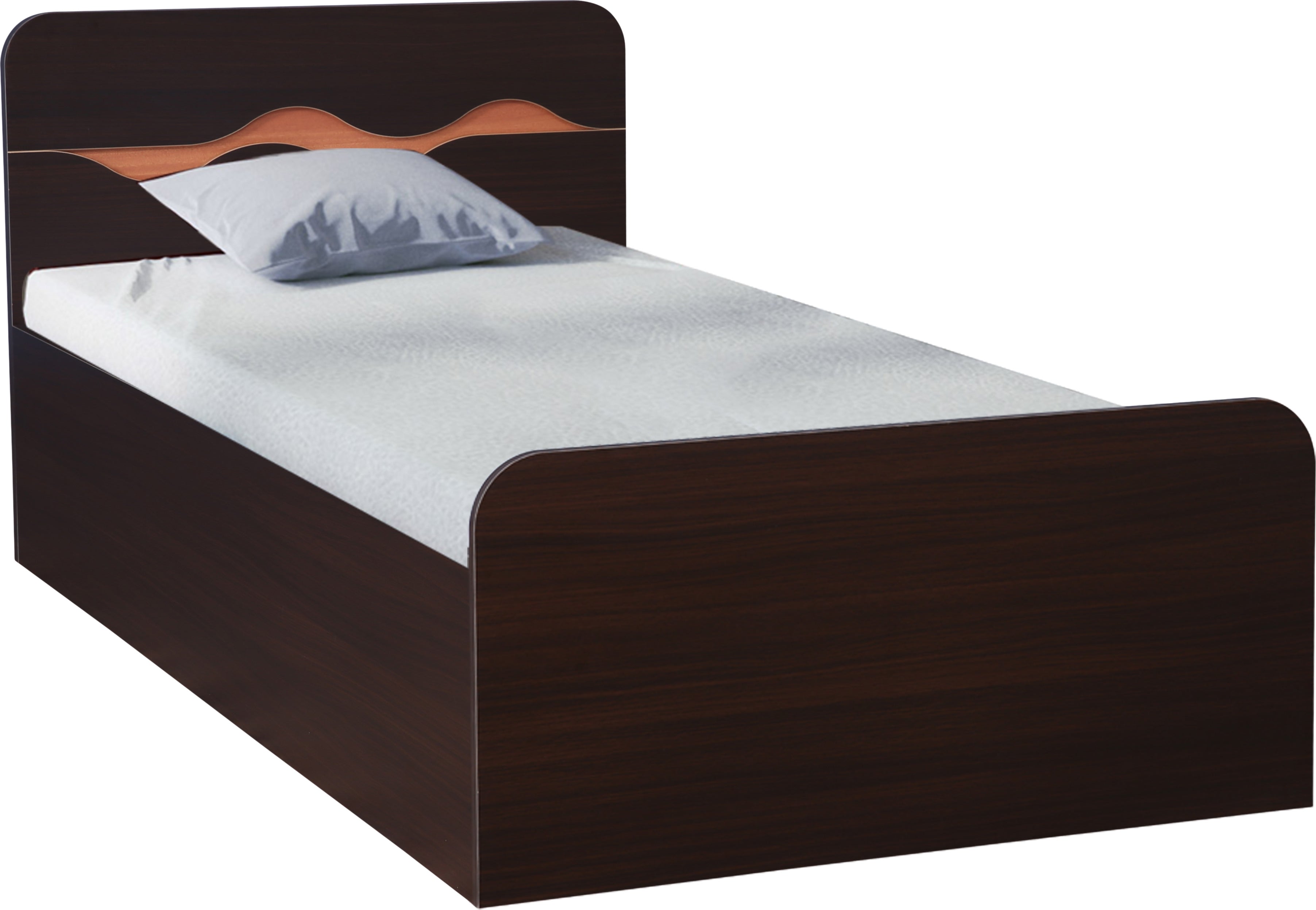 Swirl Single bed with Box storage in Dark Oak Colour