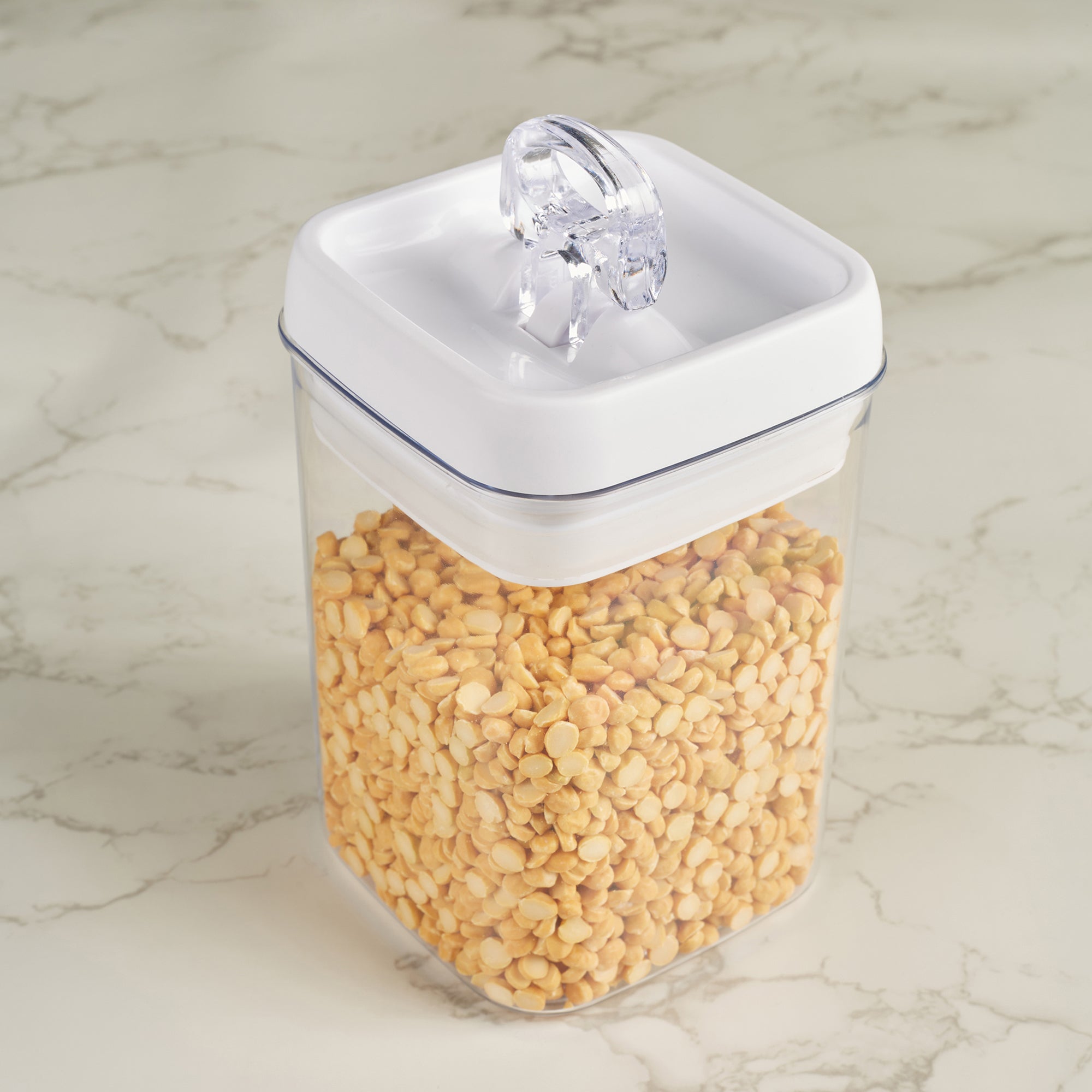 Robusto BPA Free Easy Lock Square Container 800ml in Transparent & White Colour