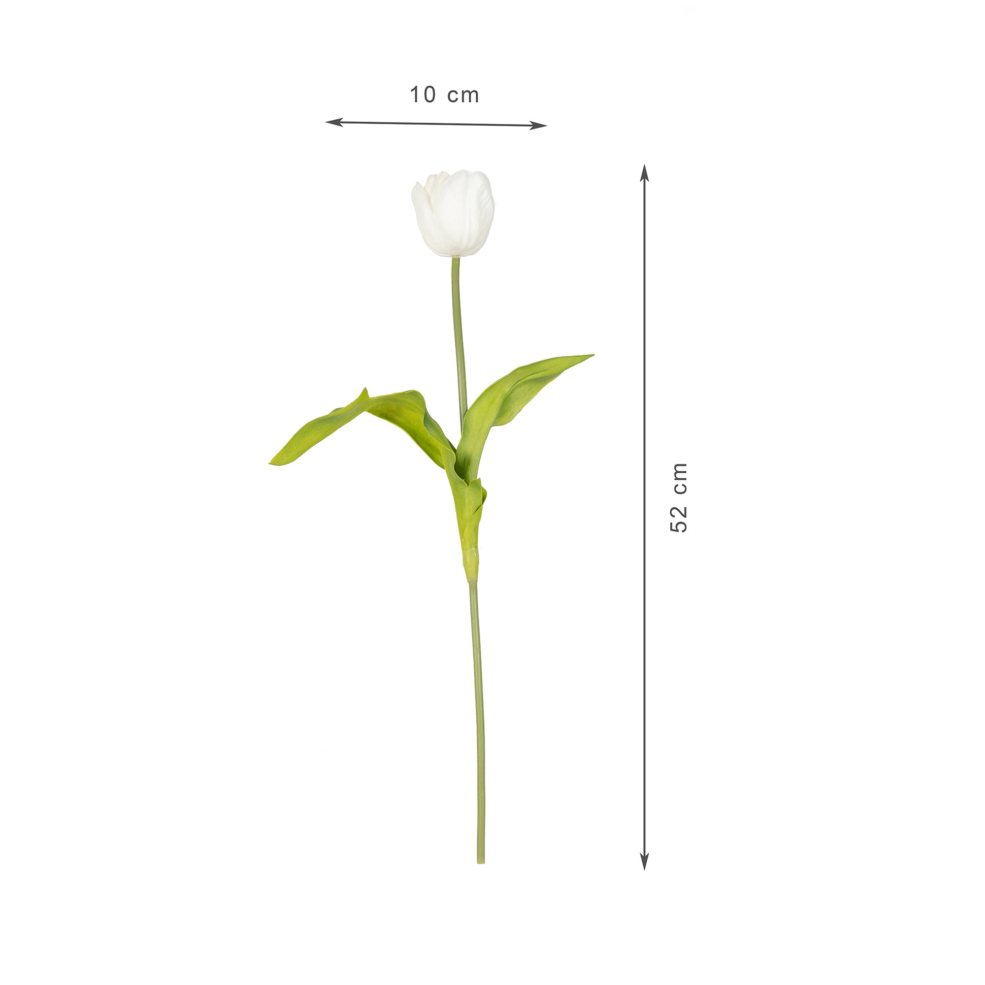 Elora  White Tulip Faux Flower 52 Cm in White Colour