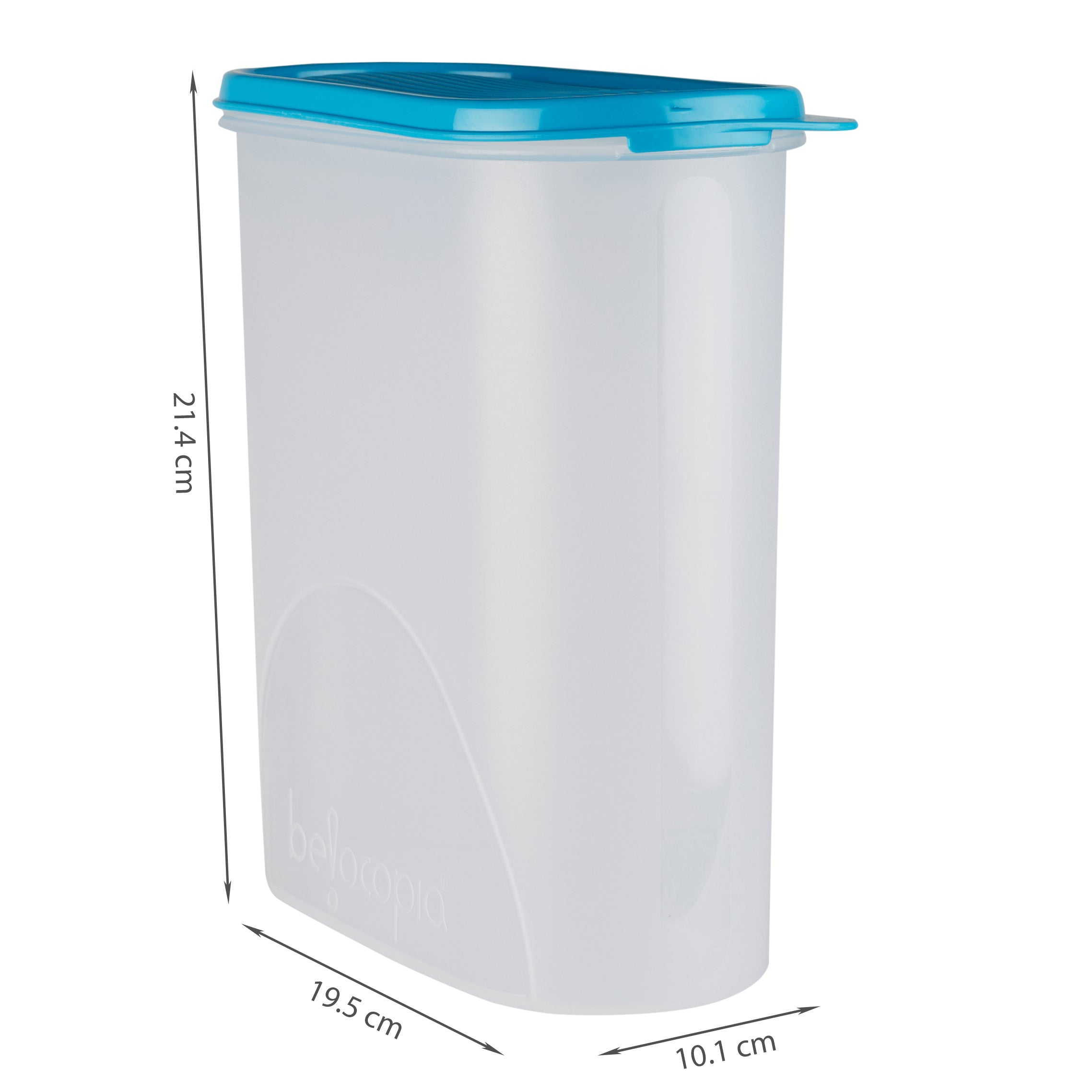 Fiesta 100% BPA-Free Plastic Oval Container Set of 2 (2600ml) in Teal & Transparent Colour