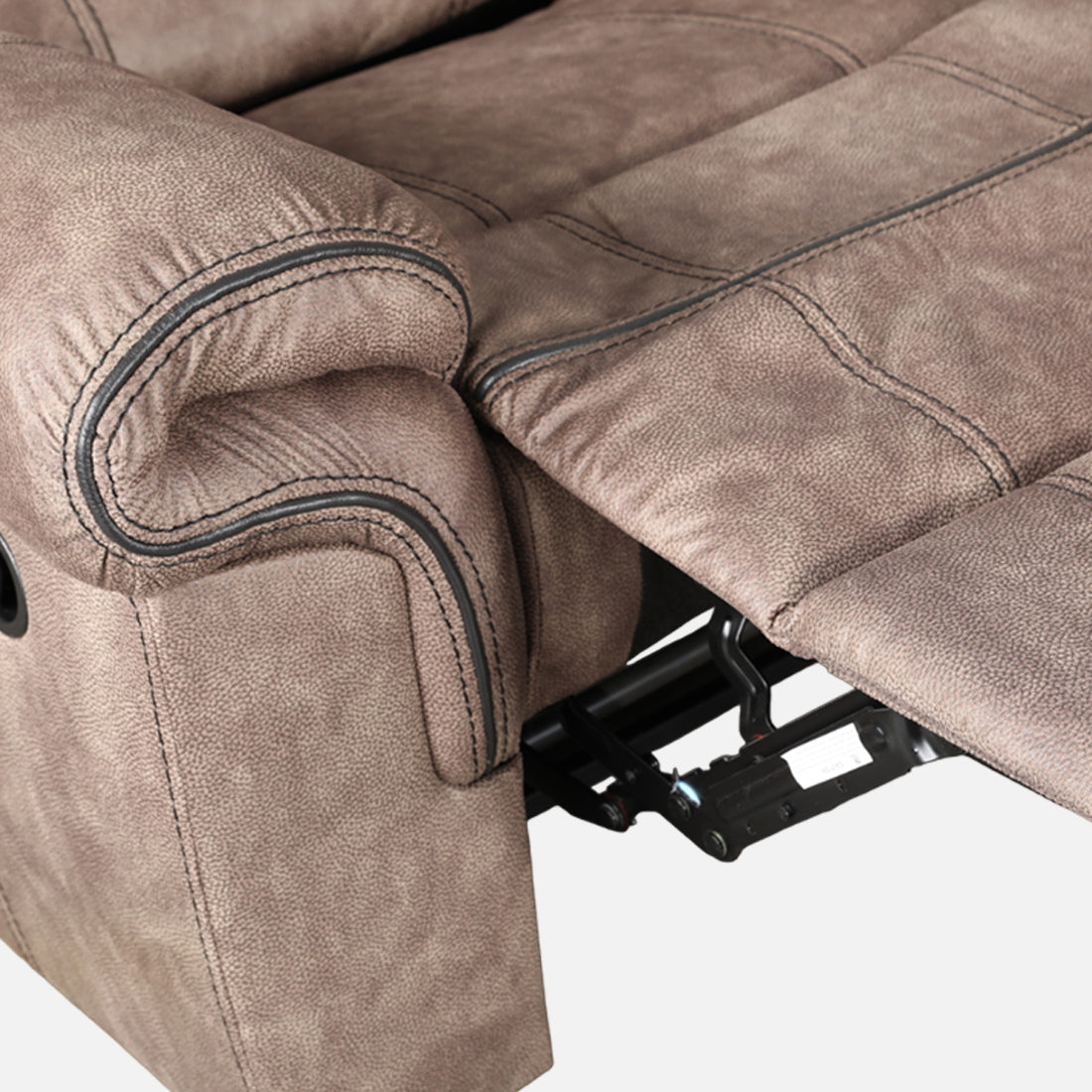 Enfield Fabric Lounger With Recliner in Brown Colour