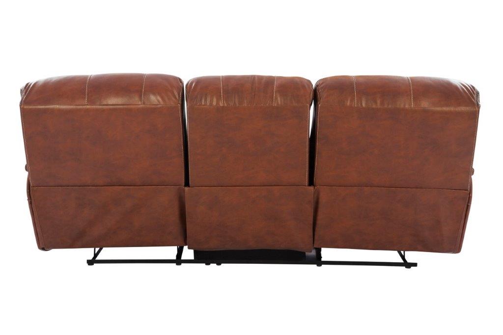 Tigris Leatherette Three Seater Recliner in Brown Colour