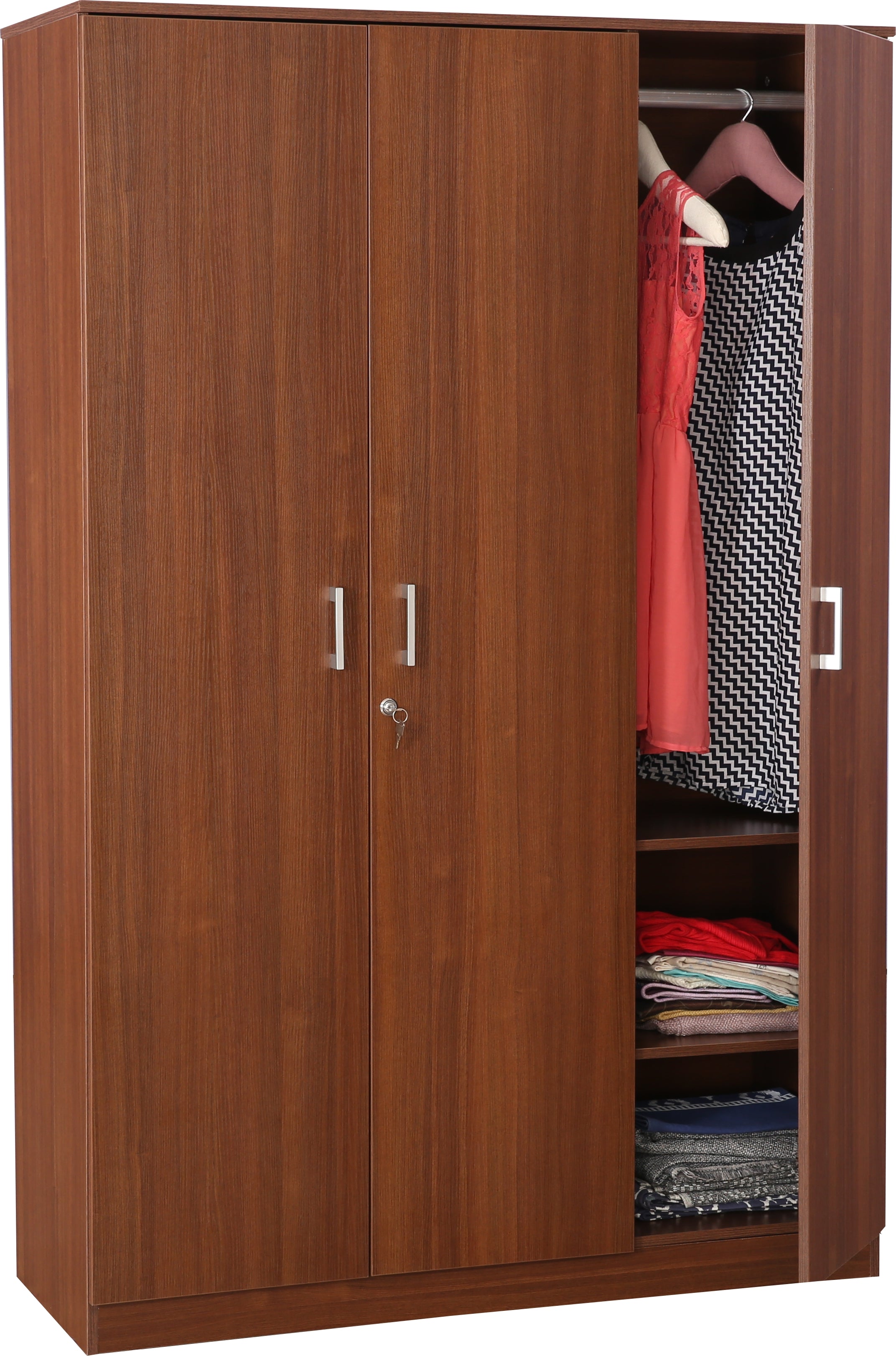 Premier 3 door wardrobe in Walnut Colour