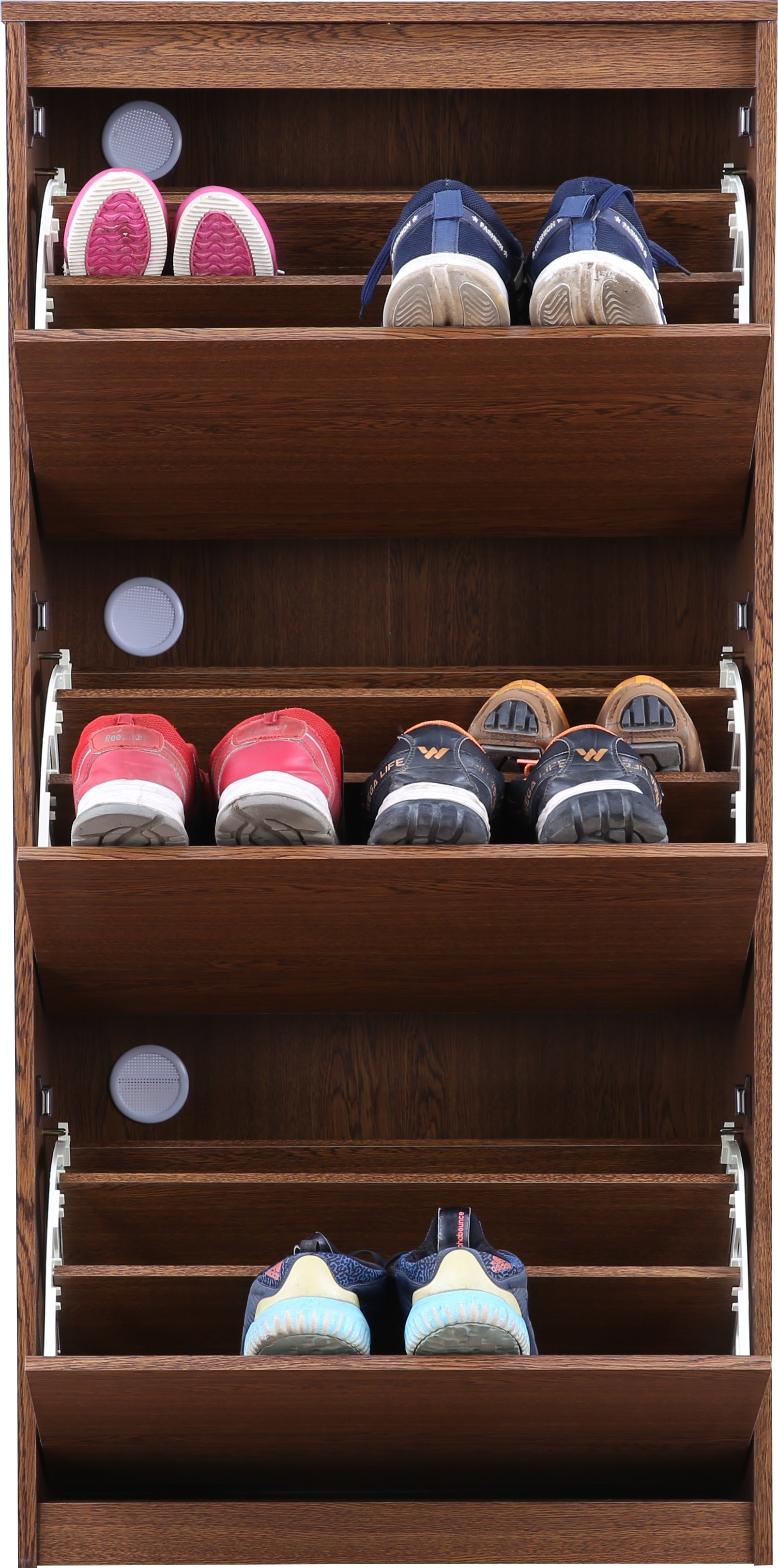 Alder Engineered Wood 3 tier Shoe Rack in Oak Colour
