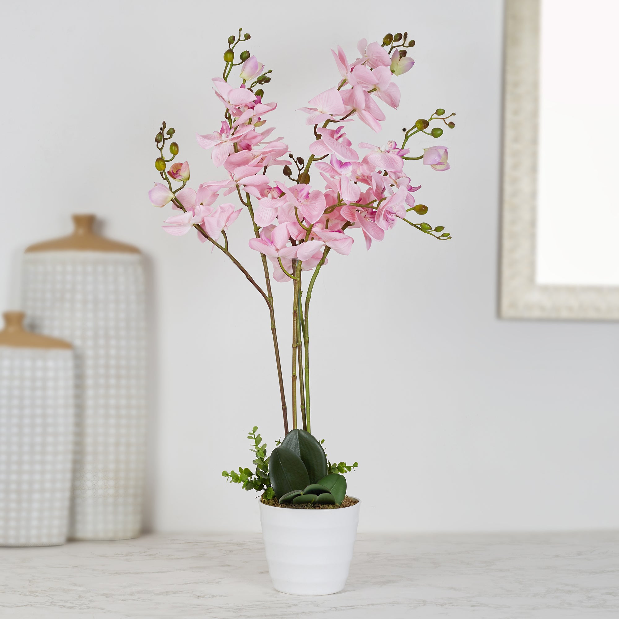 Ilana Artificial Orchid Potted Plant 75Cm in Pink Colour