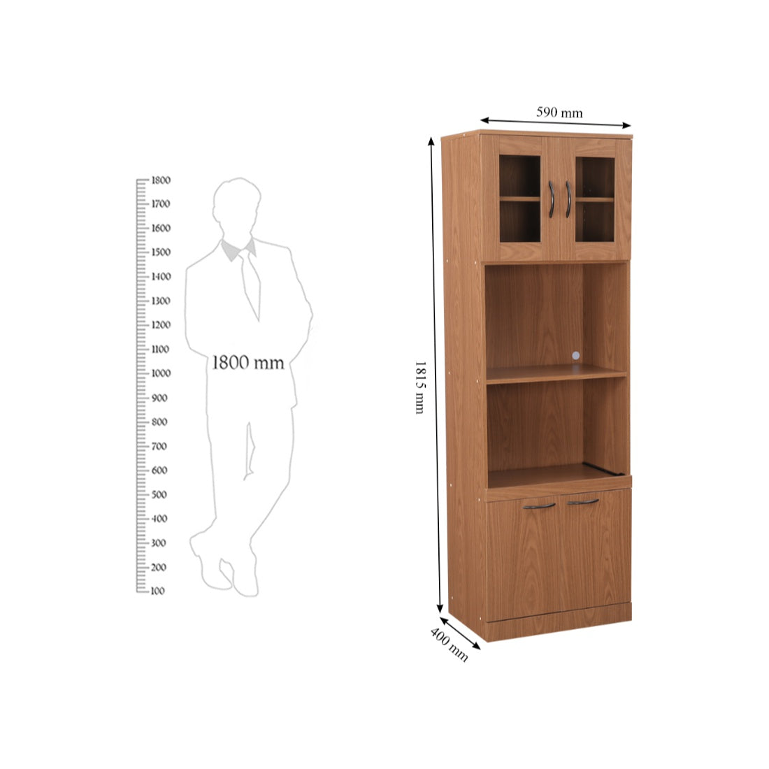 Penelope Multipurpose Cabinet in Walnut Colour