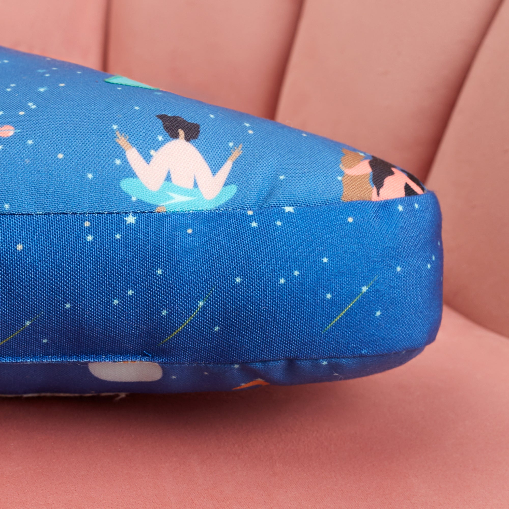 Good Life  Reversible Cloud Digital Printed Shaped Cushion 40x25 Cm in Navy Colour
