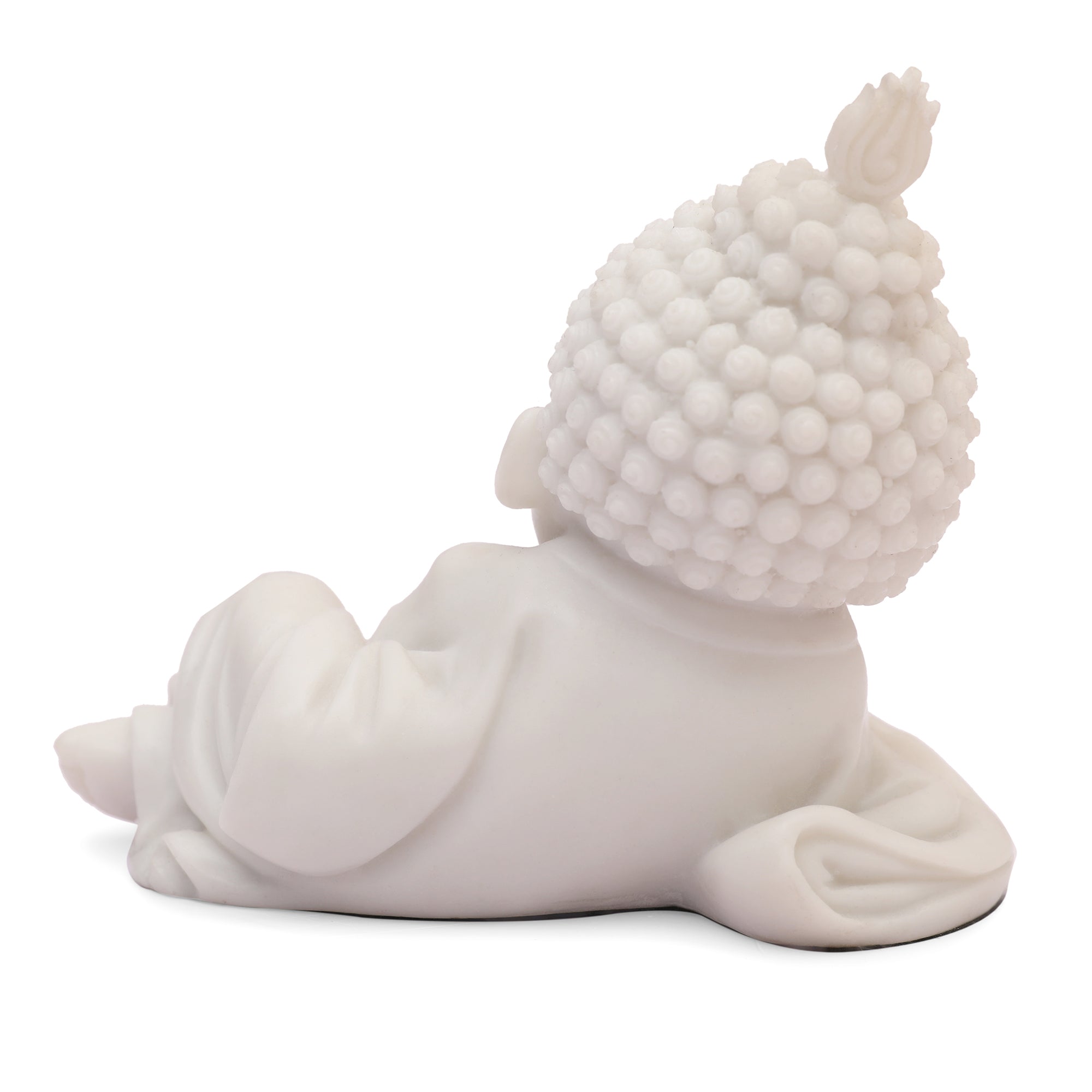 NAQSH READING MONK, POLYRESIN HAND FINISHED FIGURINE WHITE BY LIVNG ESSENCE