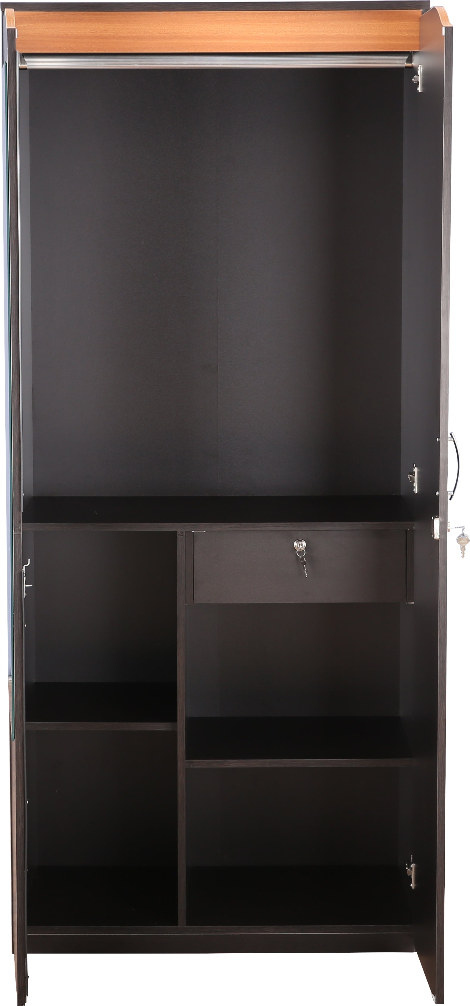 Swirl Two door Wardrobe in Wenge Colour