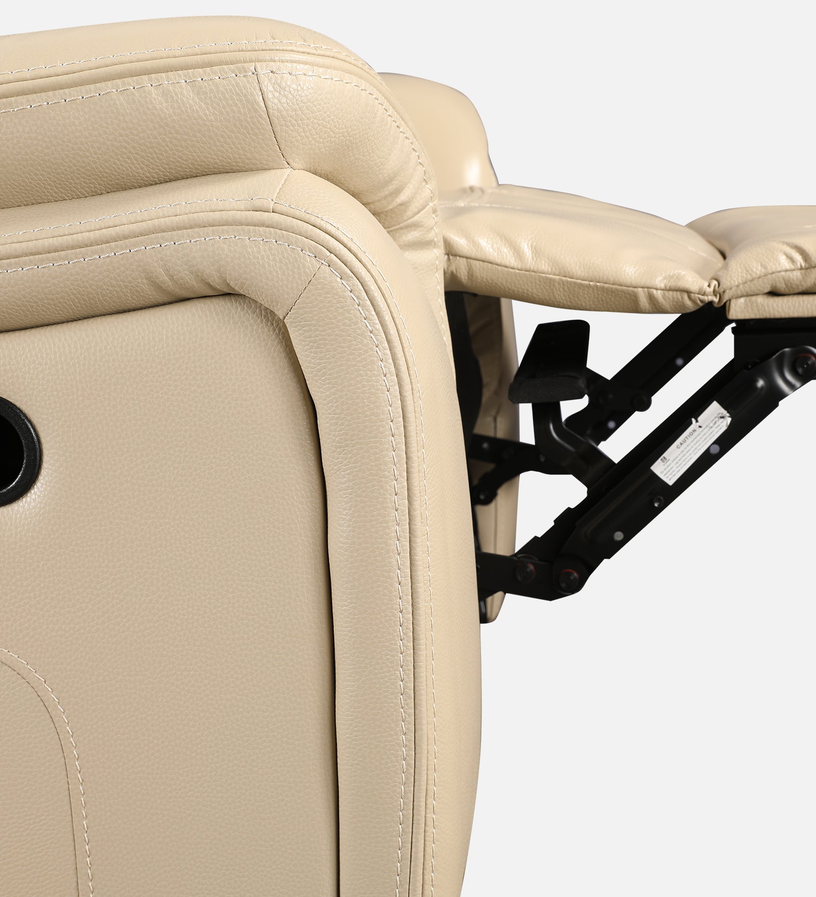 Murray Half Leather Single Seater Recliner in Beige Colour