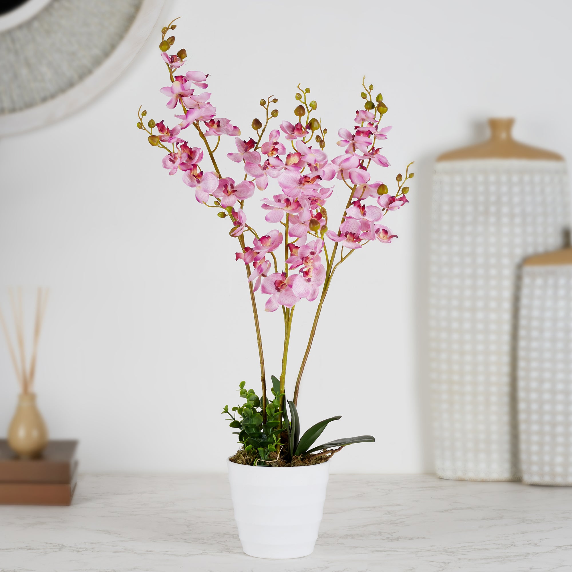 Ilana Artificial Orchid Potted Plant 60Cm in Pink Colour