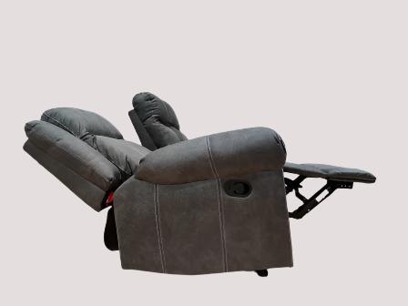 Enfield Fabric 2 Seater Recliner with Console in Grey Colour