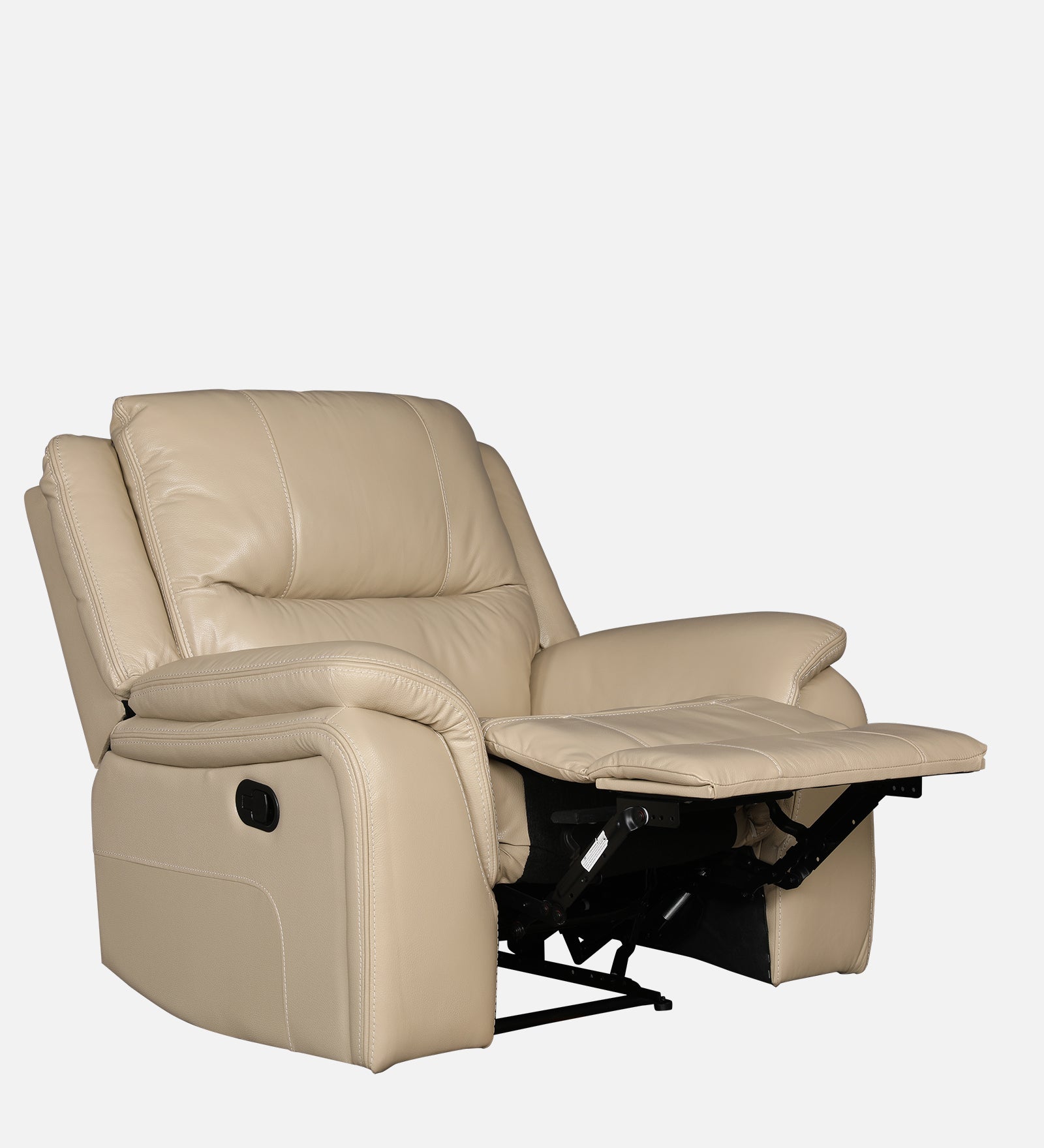 Murray Half Leather Single Seater Recliner in Beige Colour