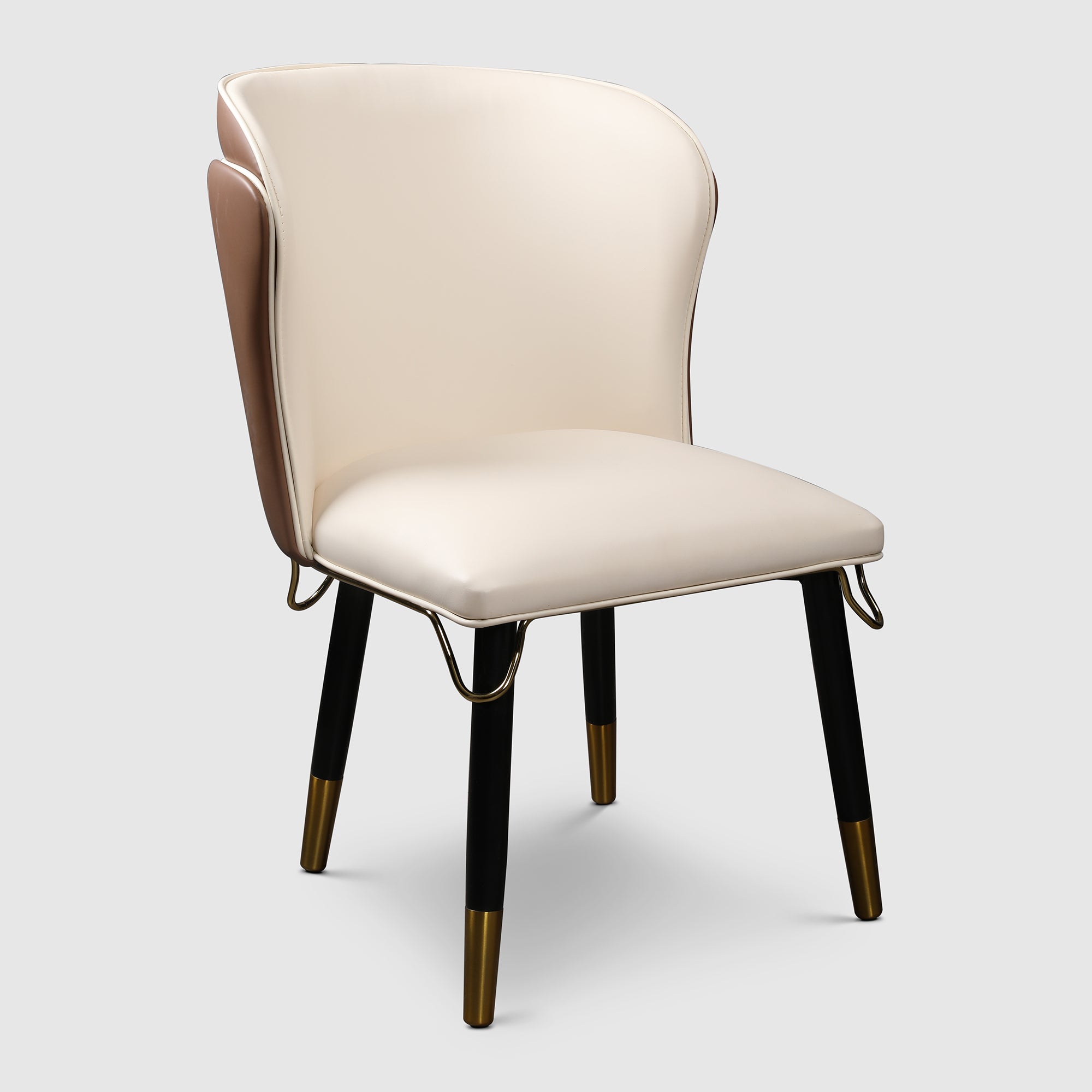 Henry Solidwood Dining Chair (Set of 2) in Beige & Gold Colour