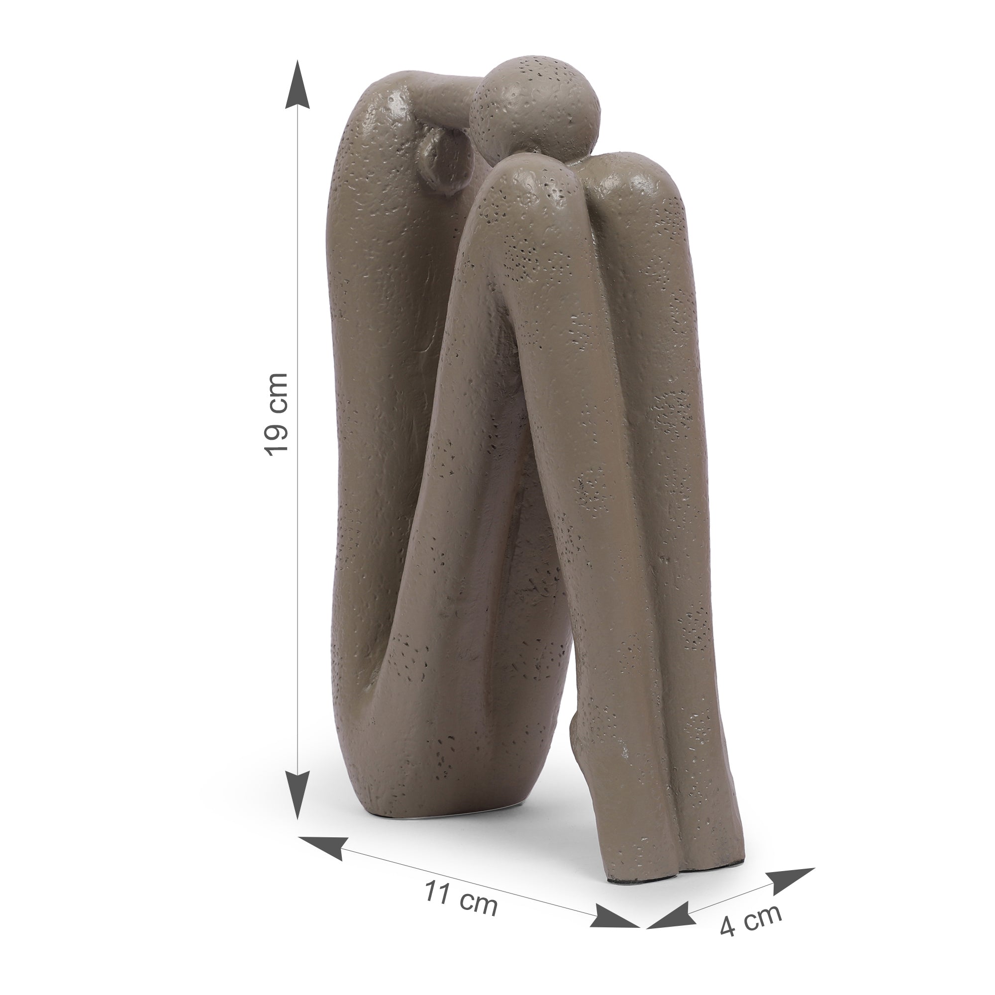 Miraya Modern 2pc Book End Polyresin Hand Finished Taupe 26cm by Living Essence