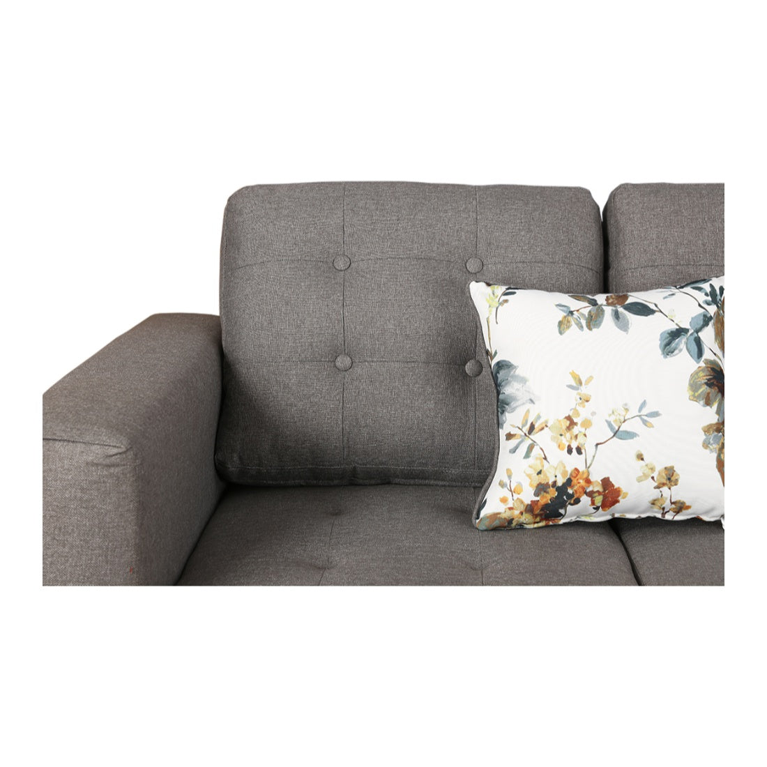 Garcia Fabric 3 Seater Sofa With Left Hand Side Lounger in Grey Colour