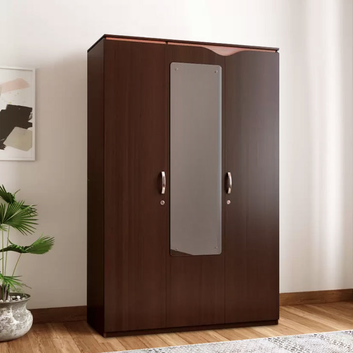 Swirl Three door Wardrobe in Wenge Colour