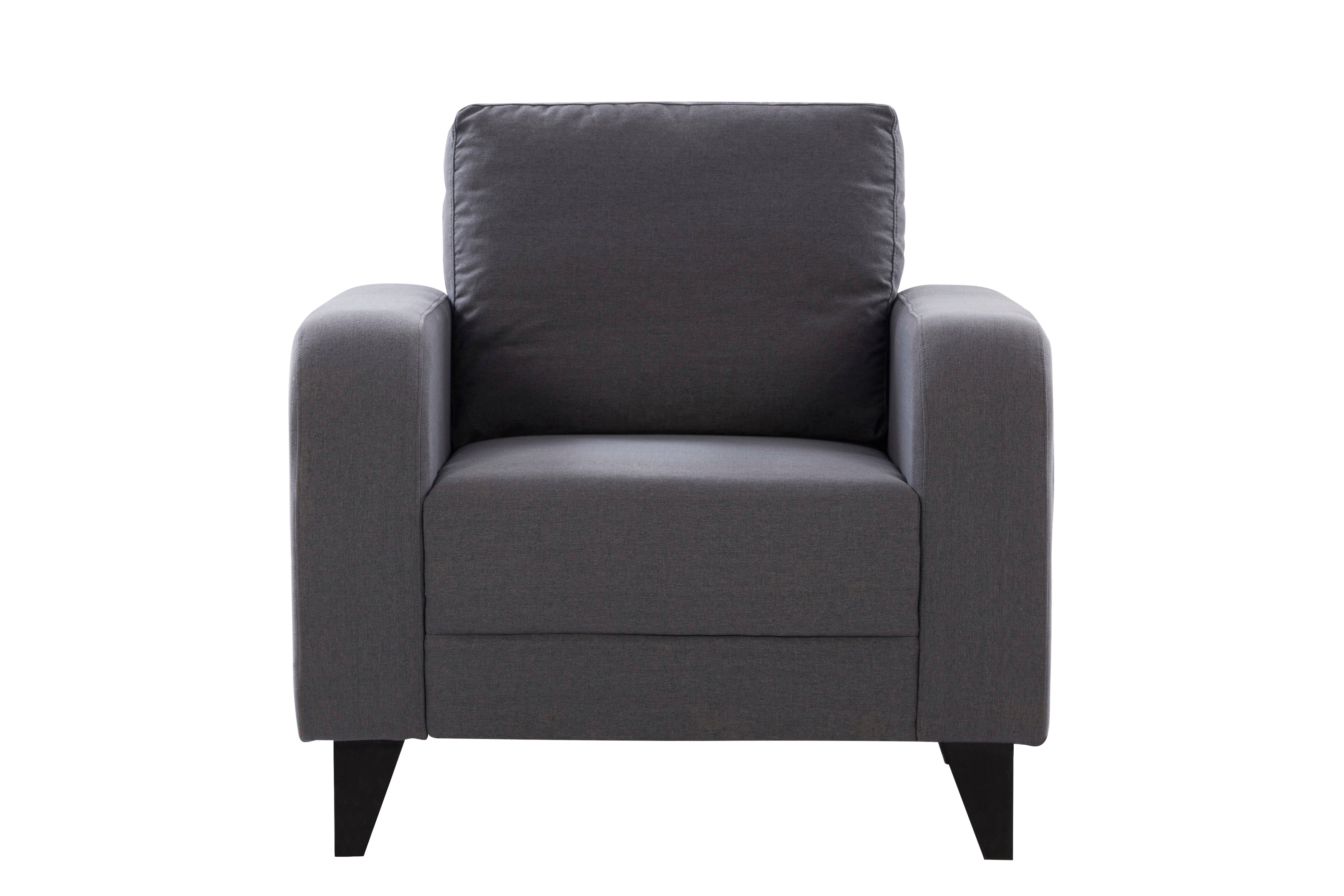 Manchester Fabric 1 Seater Sofa in Grey Colour