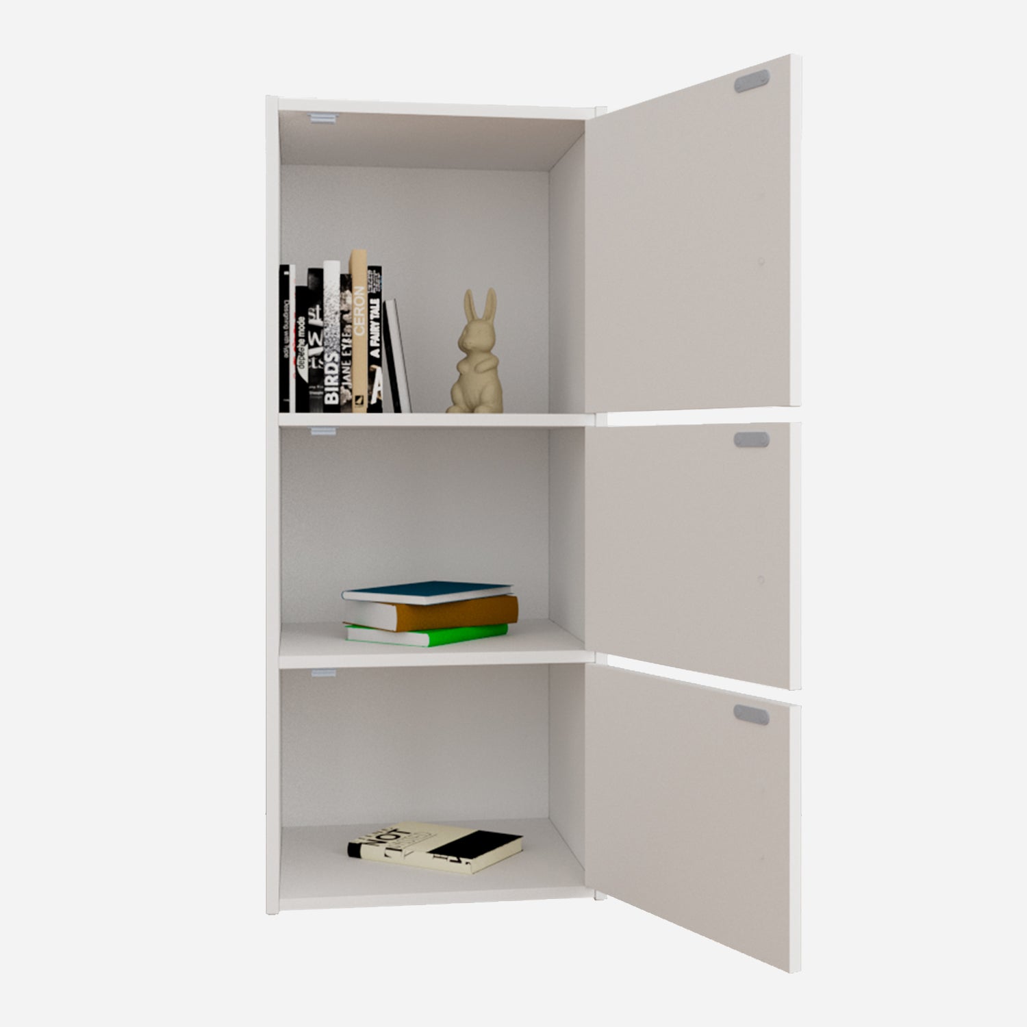 Albert Engineered Wood 3 Tier Cabinet in White Colour