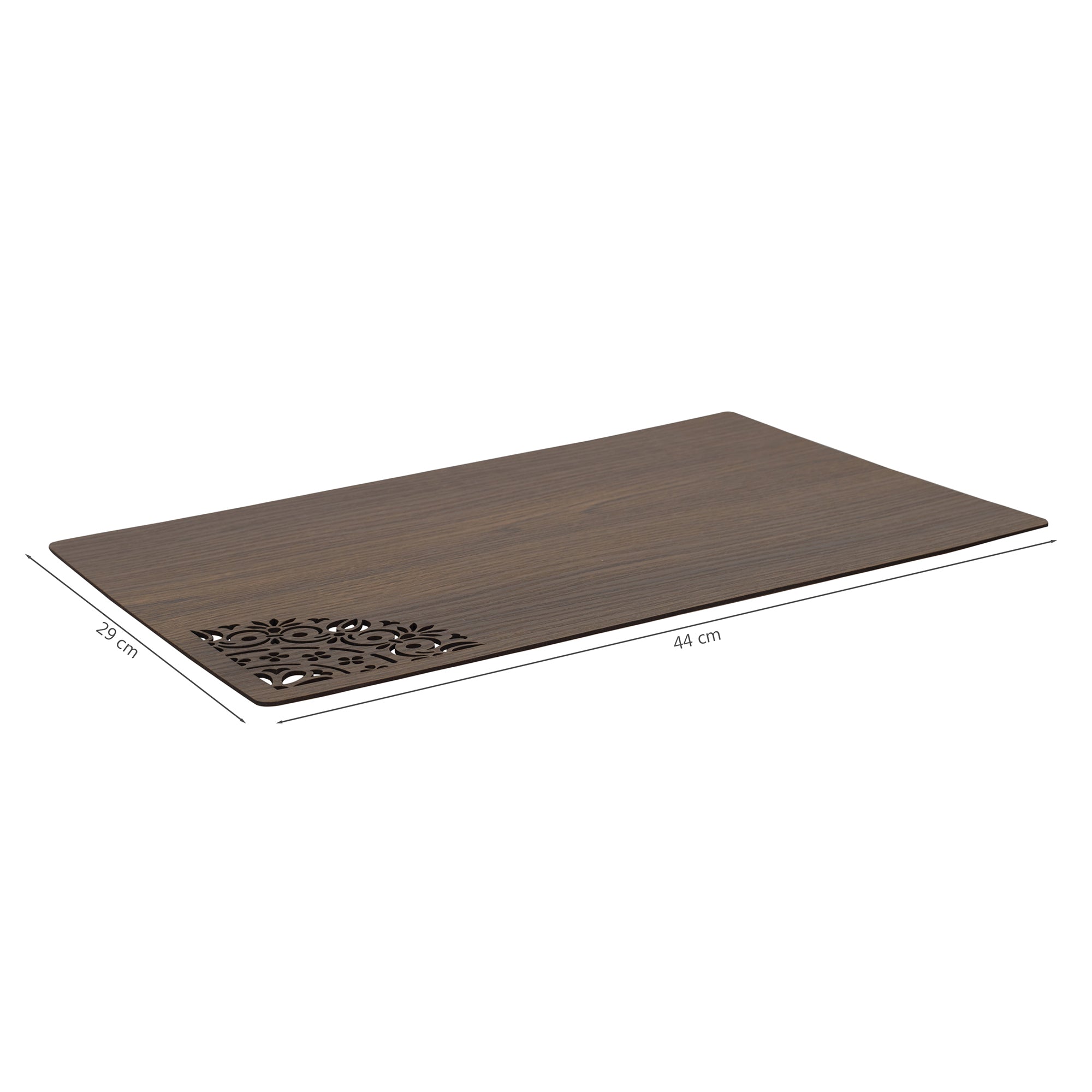 Reversible Dark Wenge Engineered Wood Placemat Set Of 2 in Multi Colour