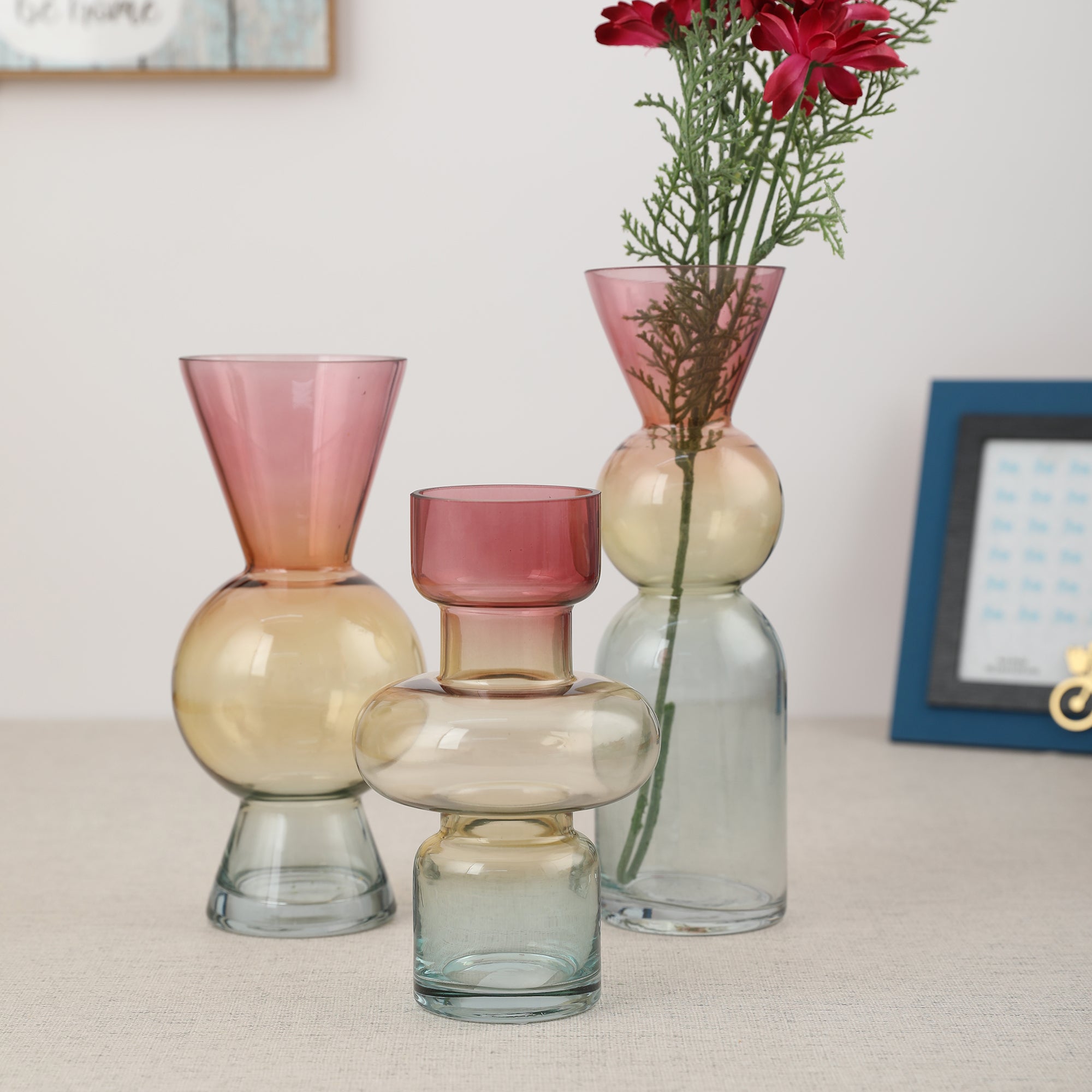 Monique Pop Glass Vase 29Cm in Multi Colour