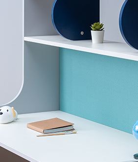 Allrounder Study Desk with Storage and Pin-up Board in Rainy Grey Colour